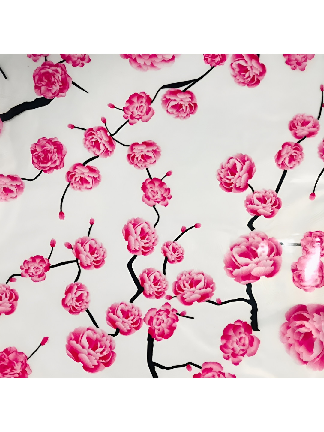 INDIAN ROYALS Pink & White Printed Rose Design Waterproof Wall Sticker