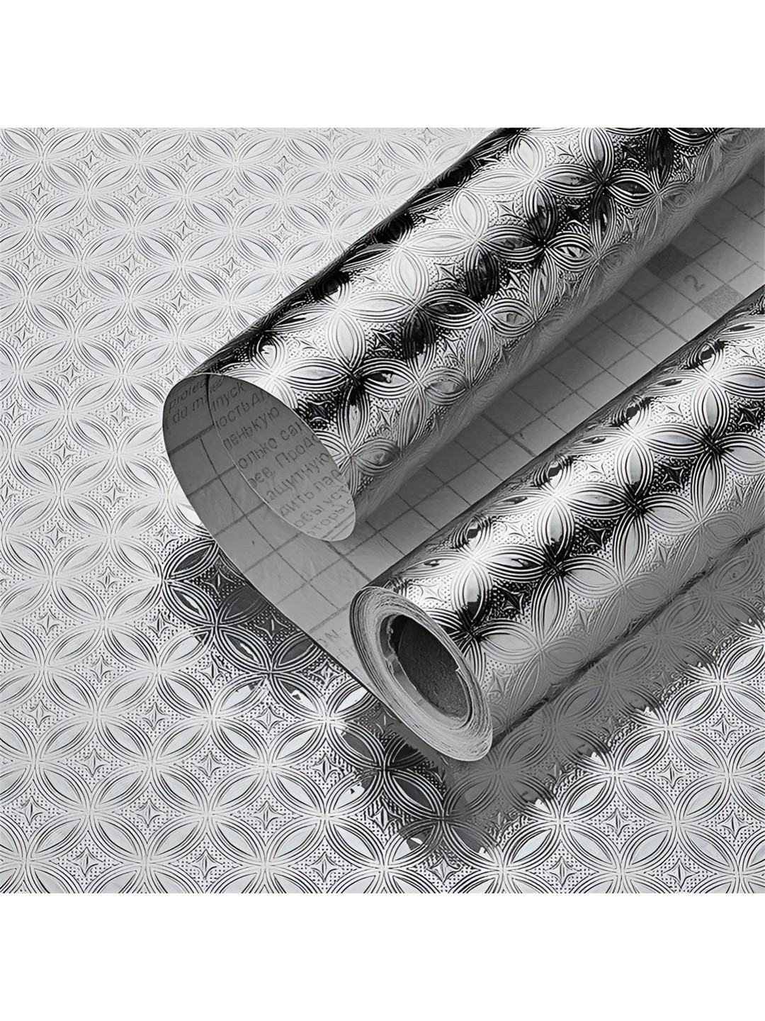 INDIAN ROYALS Silver Small Square Design Printed Self-Adhesive & Durable Wall Sticker