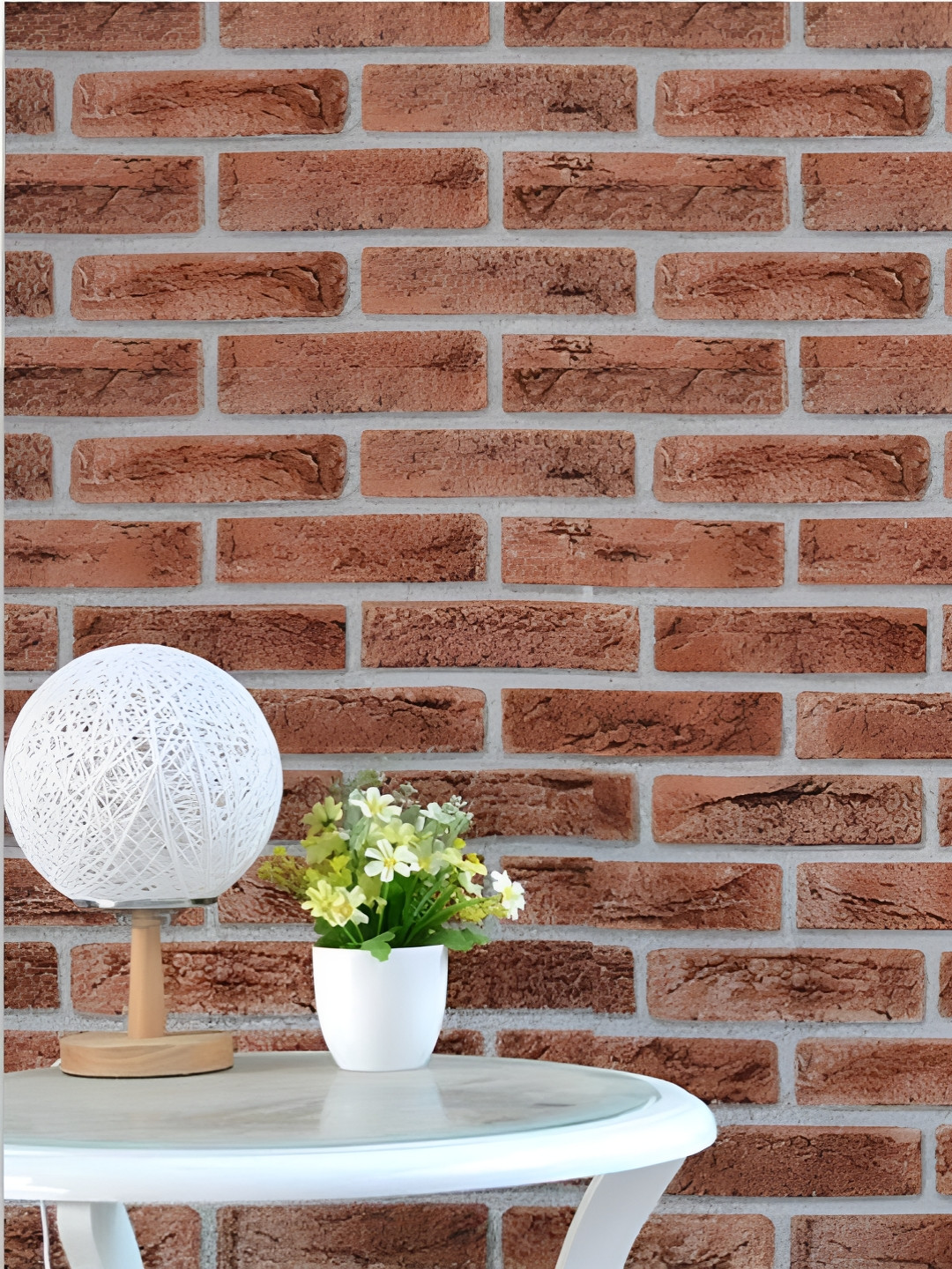 INDIAN ROYALS Blue & White Printed Animal Brick Peel and Stick Waterproof Wallpaper