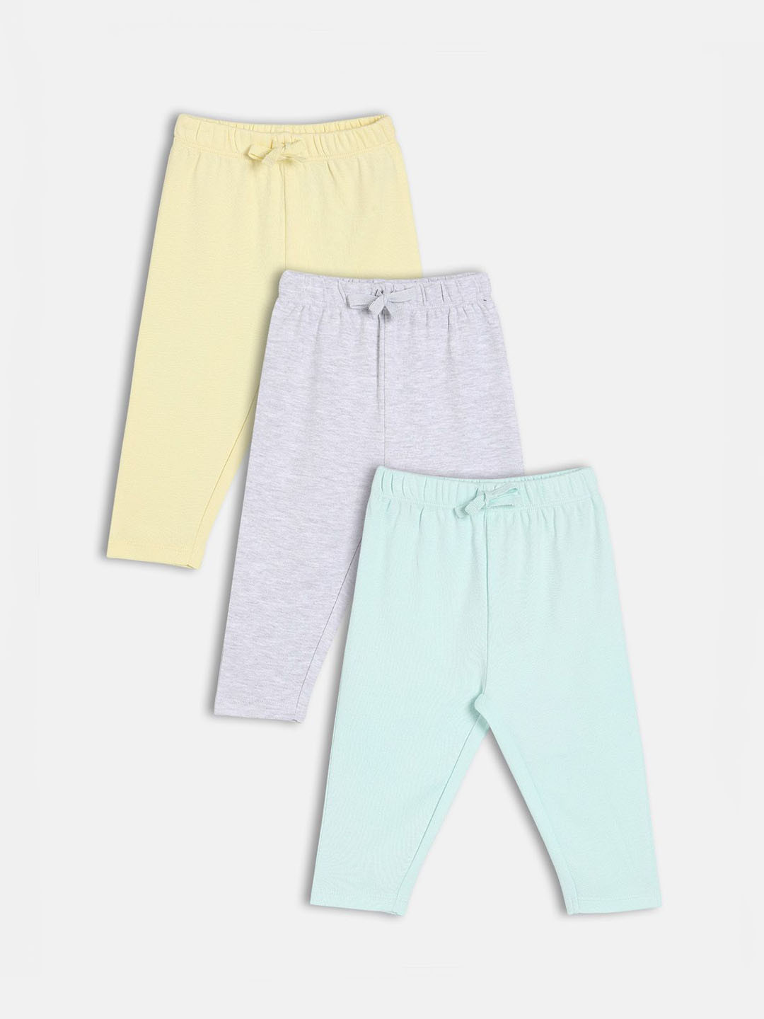 MINI KLUB Infant Boys Pack Of 3 Pure Cotton Mid-Rise Trackpants