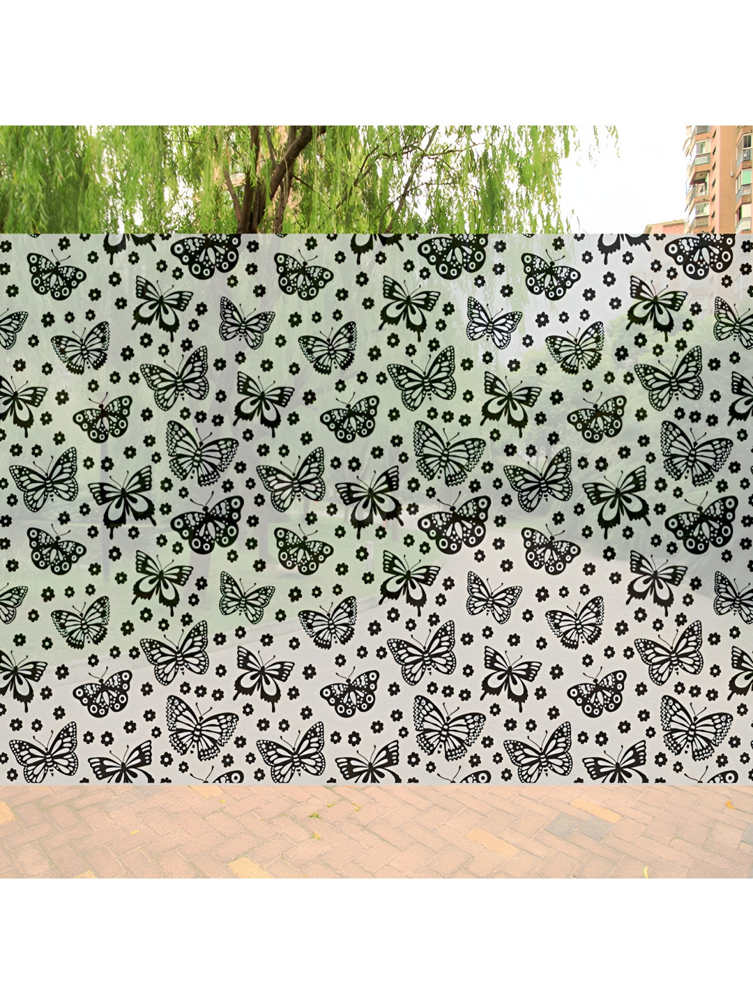 INDIAN ROYALS Black & Green Butterflies Printed Self-Adhesive & Durable Wall Sticker