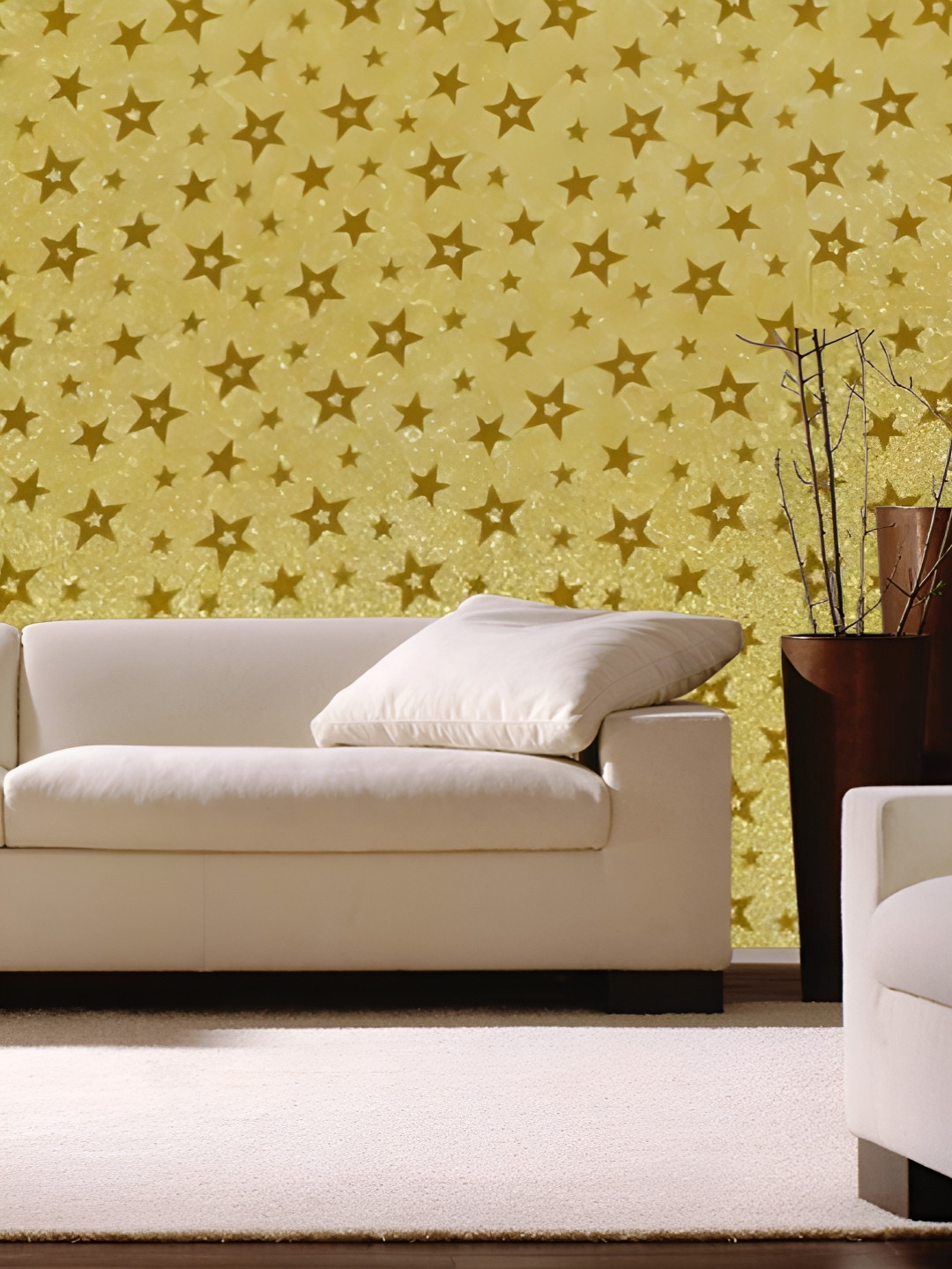INDIAN ROYALS Gold Star Printed Self-Adhesive & Durable Wall Sticker
