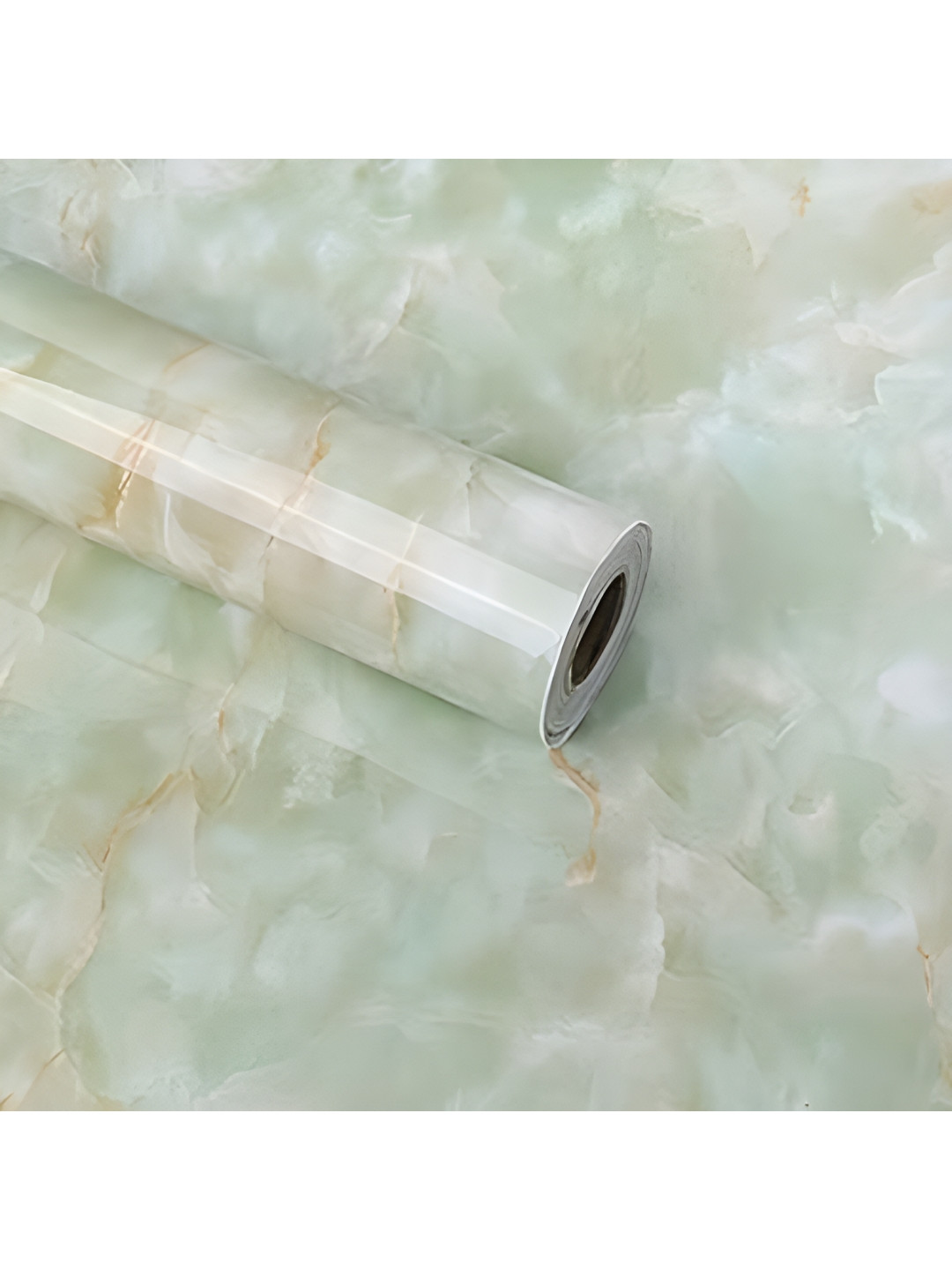 INDIAN ROYALS Green Textured Self Adhesive Waterproof Wallpaper