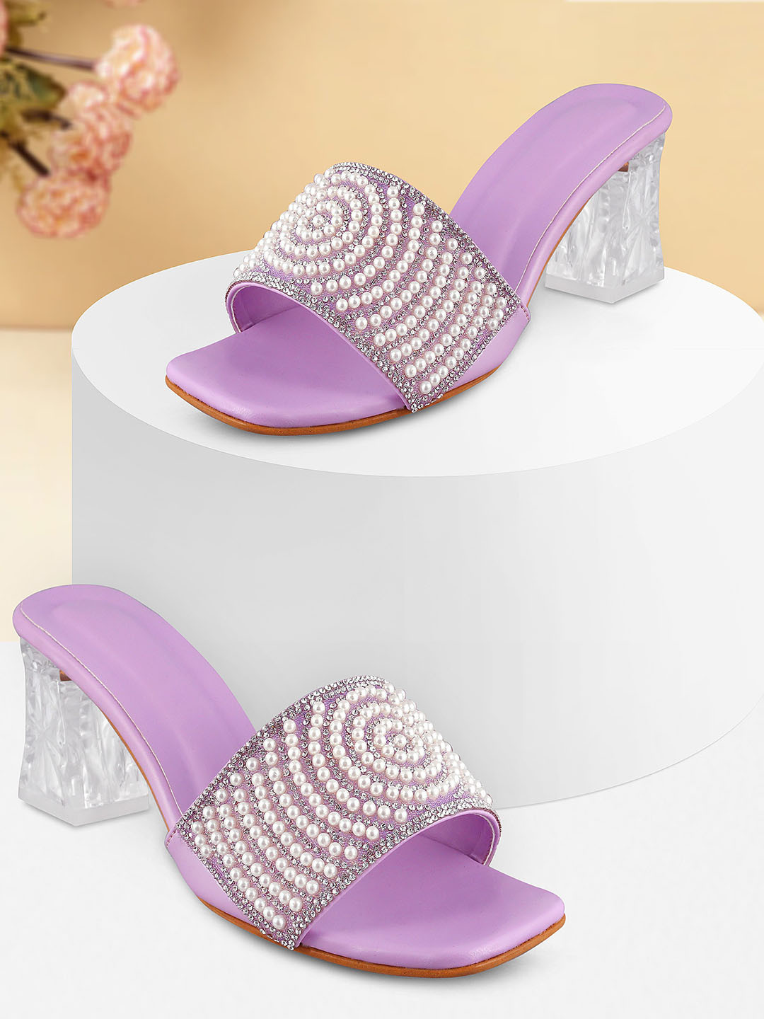 HUNYZA FOOTWEAR Western - Embellished Party Block Heels
