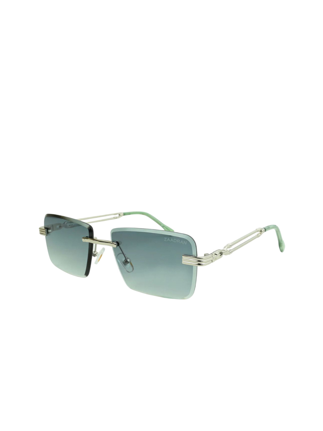 ZAADRAN Unisex Green Lens Rimless Rectangle Sunglasses With UV Protected Lens Richmond