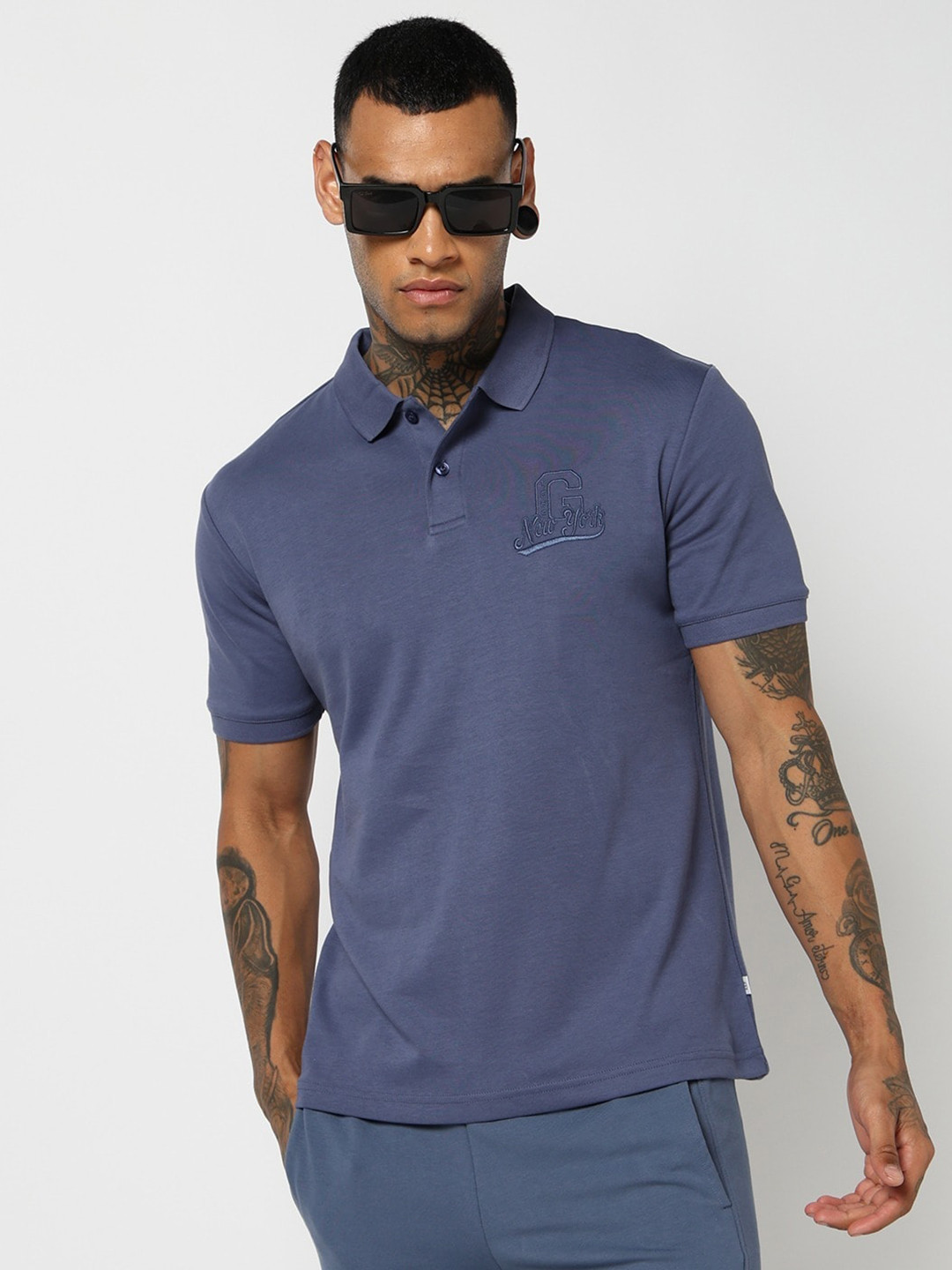 GAP Typography Printed Polo Collar Pure Cotton Interlock Jersey T-shirt