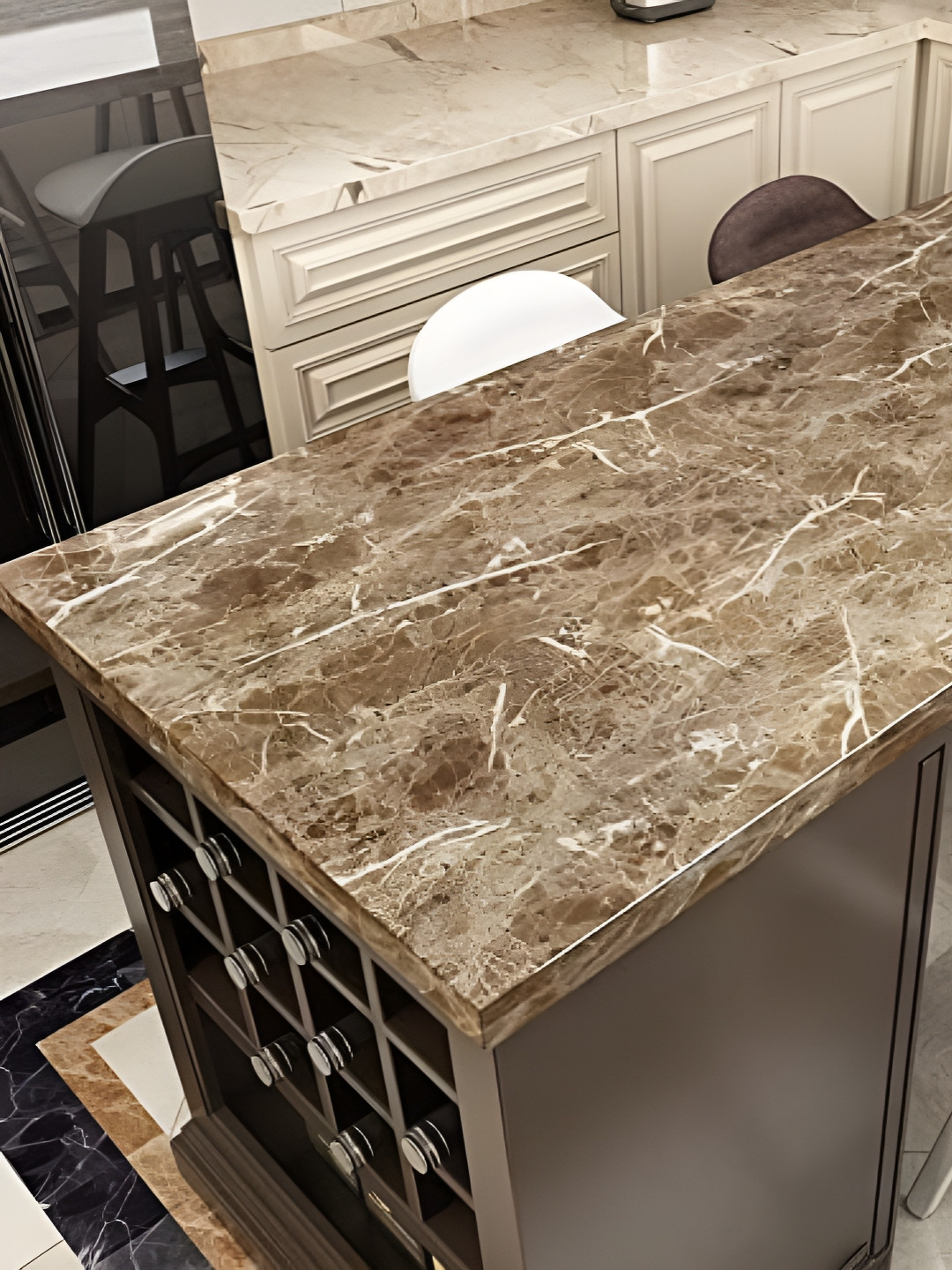 INDIAN ROYALS Brown & White Home Dcor Printed Self-Adhesive & Durable Wall Sticker