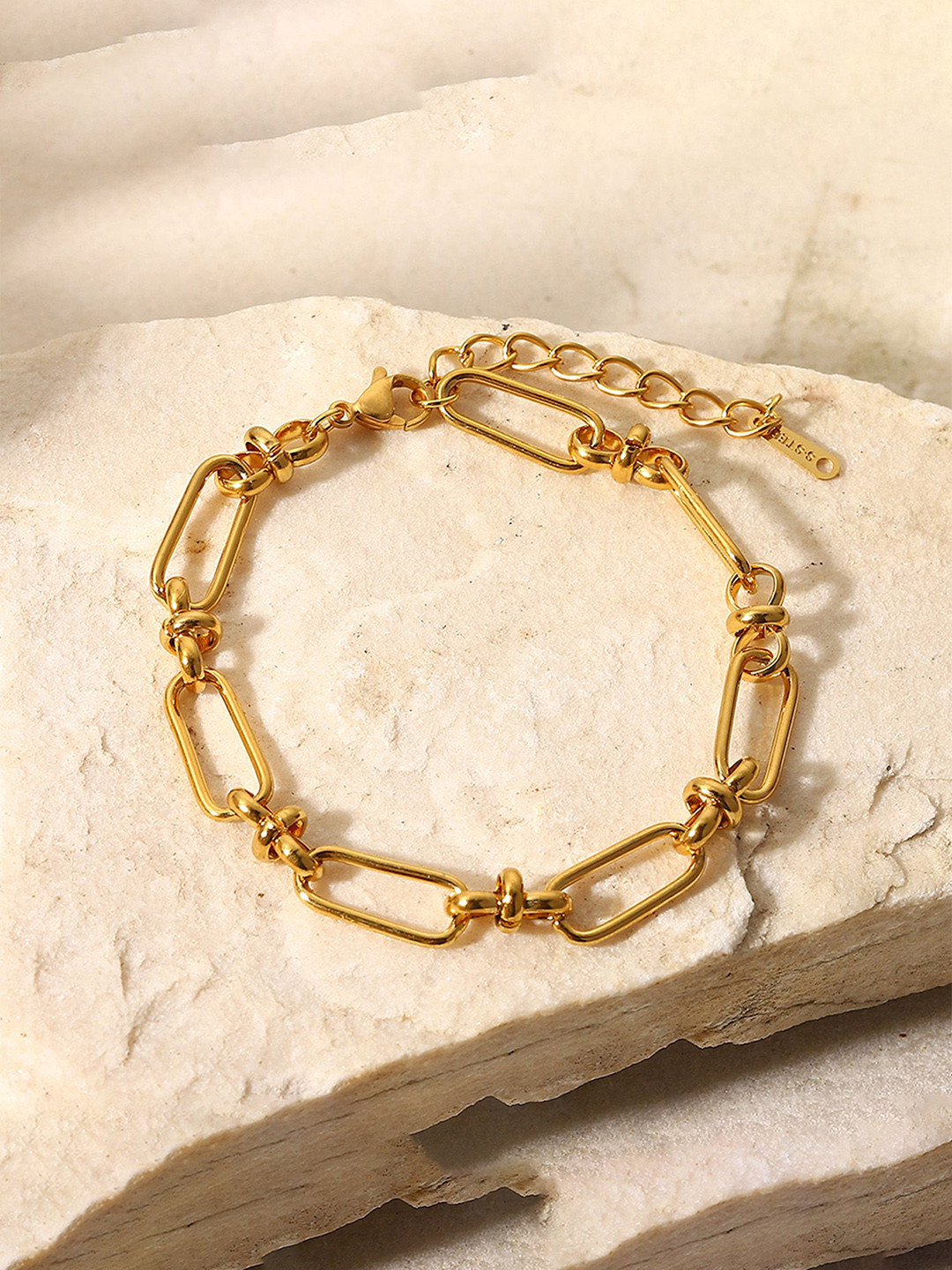 Aiza 18KT Gold Plated Safety Pin Chic Loose Bracelet