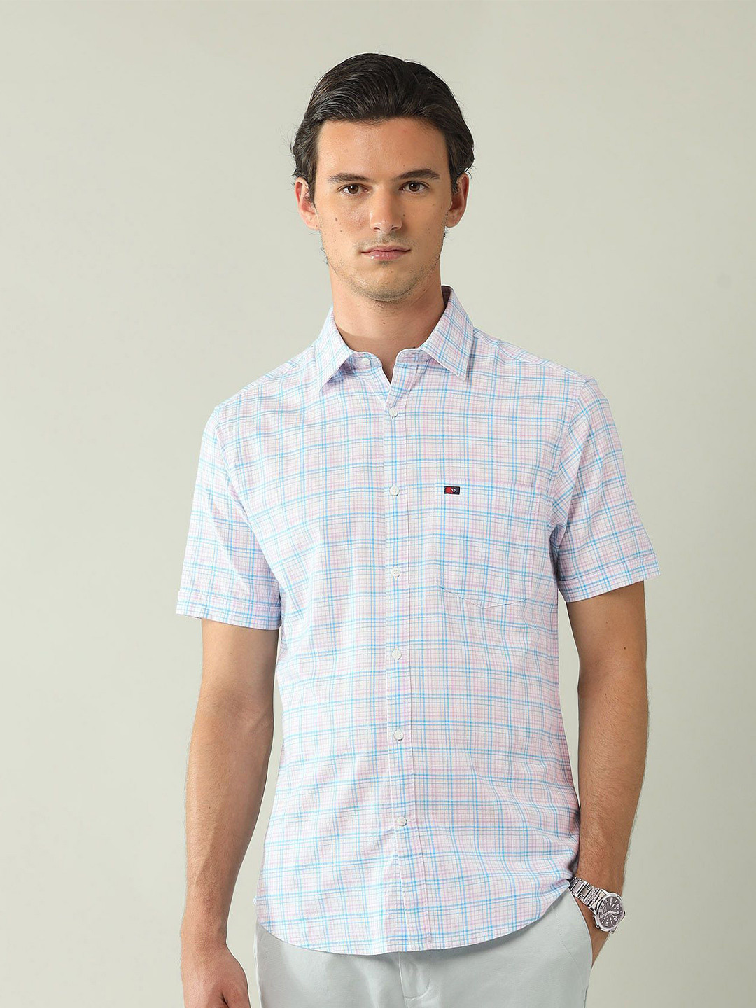 AD By Arvind Modern Slim Fit Tartan Checked Shirt
