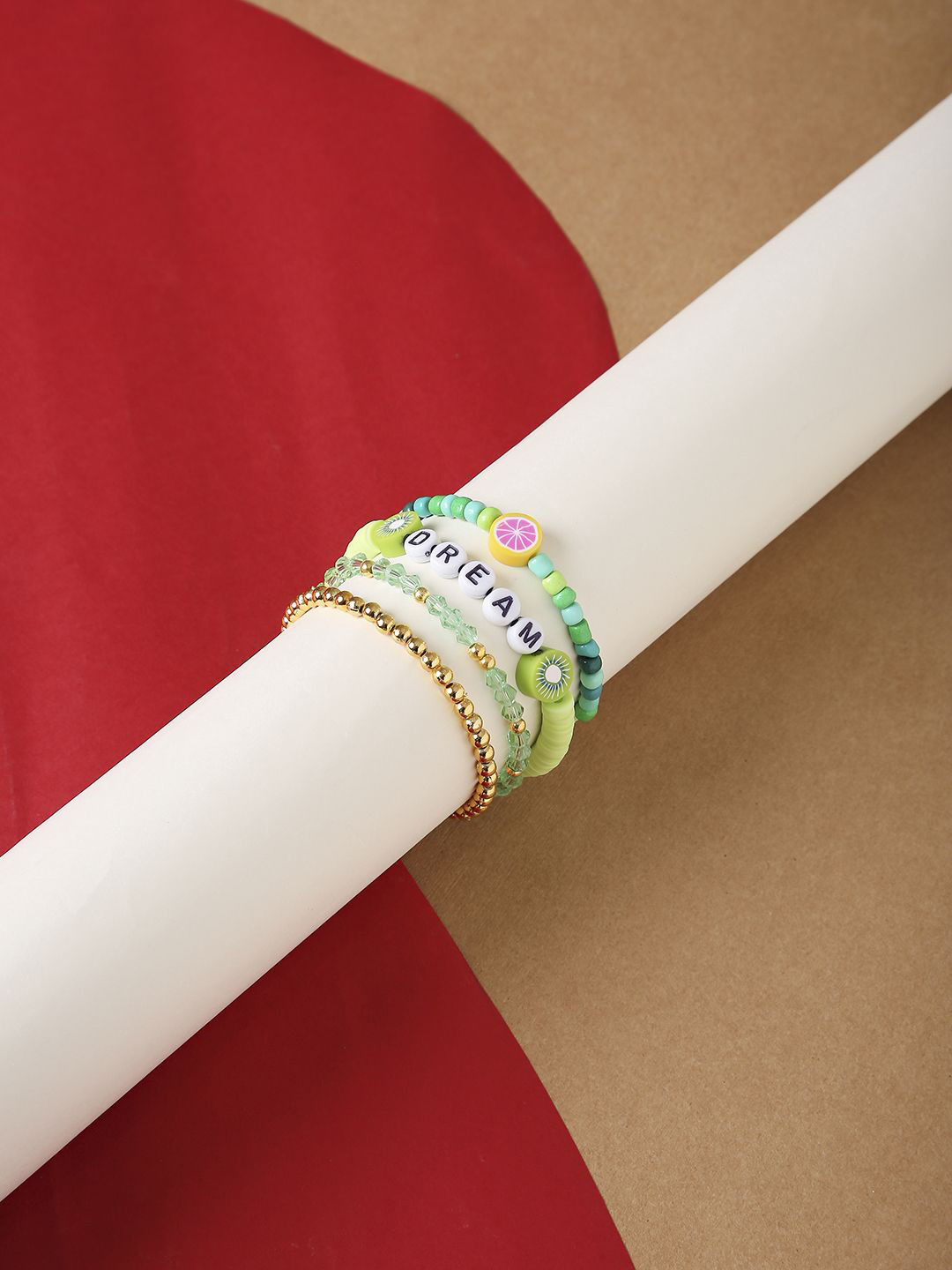 Arendelle Girls Set of 4 Stretchable Clay Beaded Bracelet