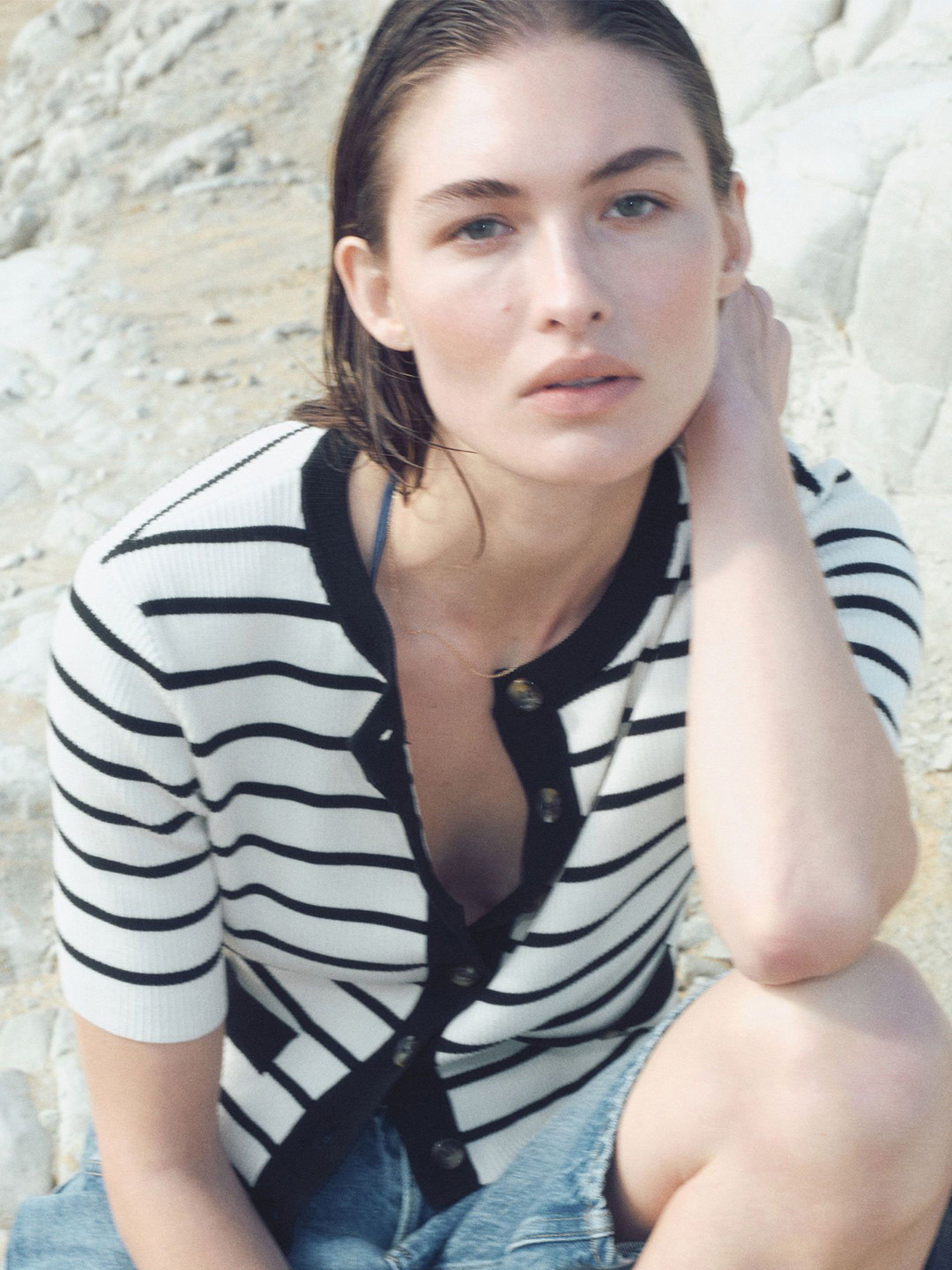 H&M Short Rib-Knit Cardigan