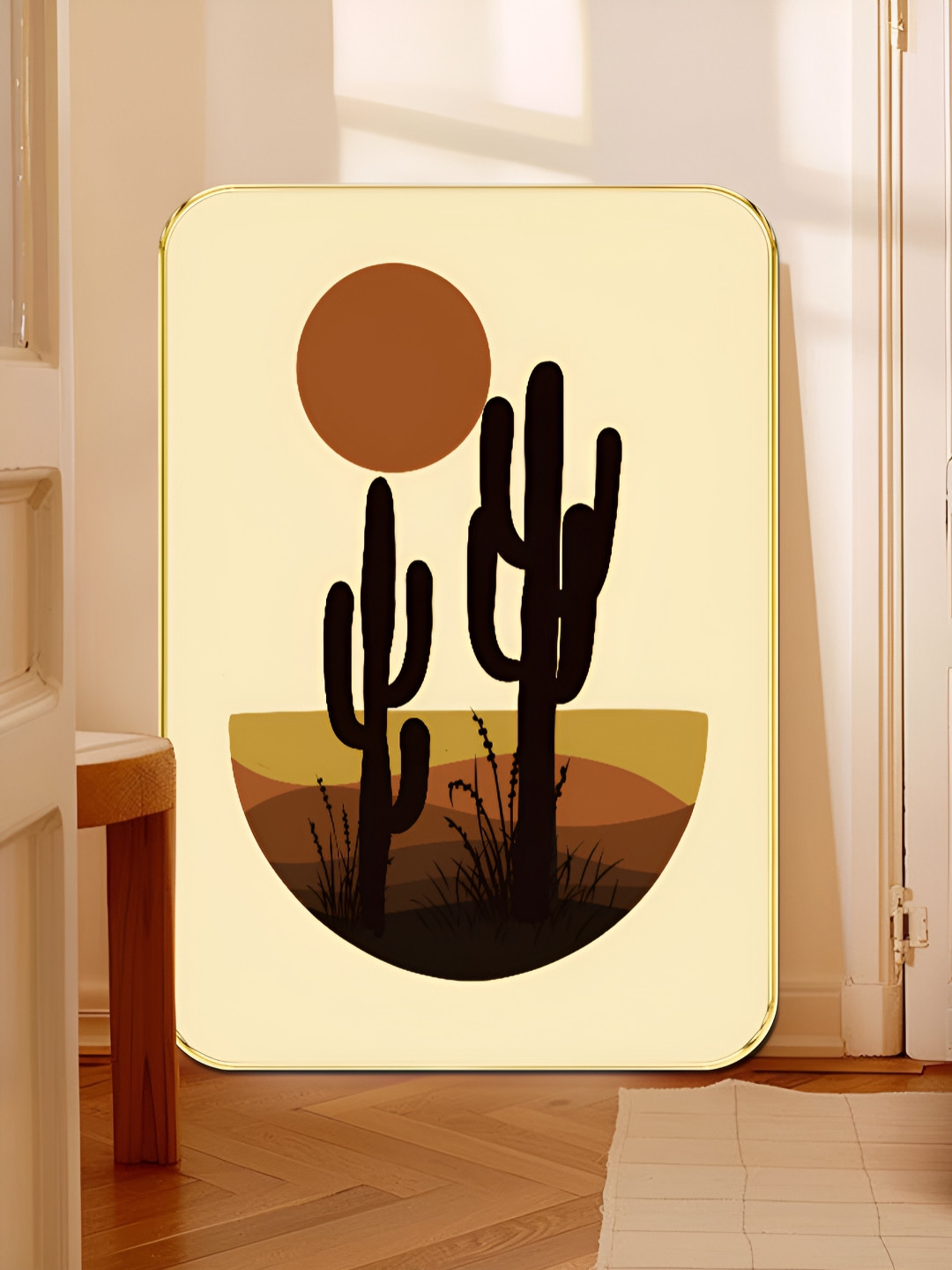 Livin'luxe Cream-Coloured & Brown 1 Piece Wood Other Wall Paintings