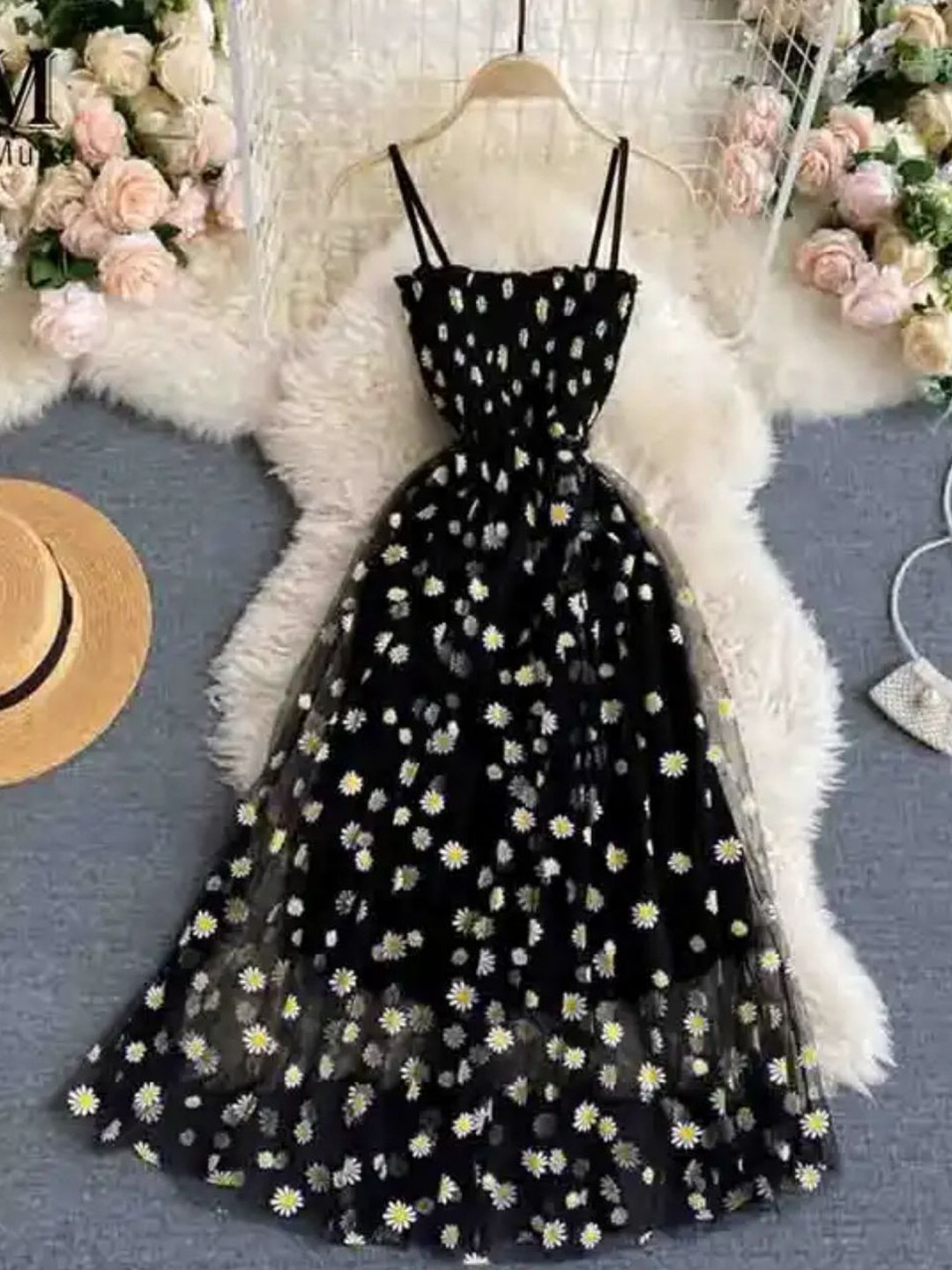 Miss Mosa By Akanksha  Women Black Rabia Printed Summer Midi Dress