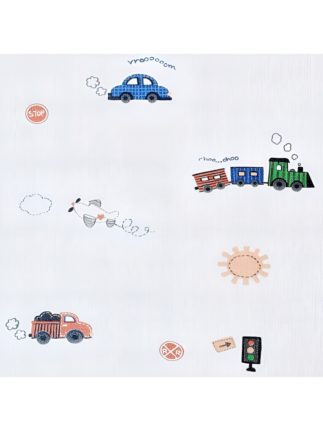 INDIAN ROYALS White & Blue Train Designer Self-Adhesive Wallpaper