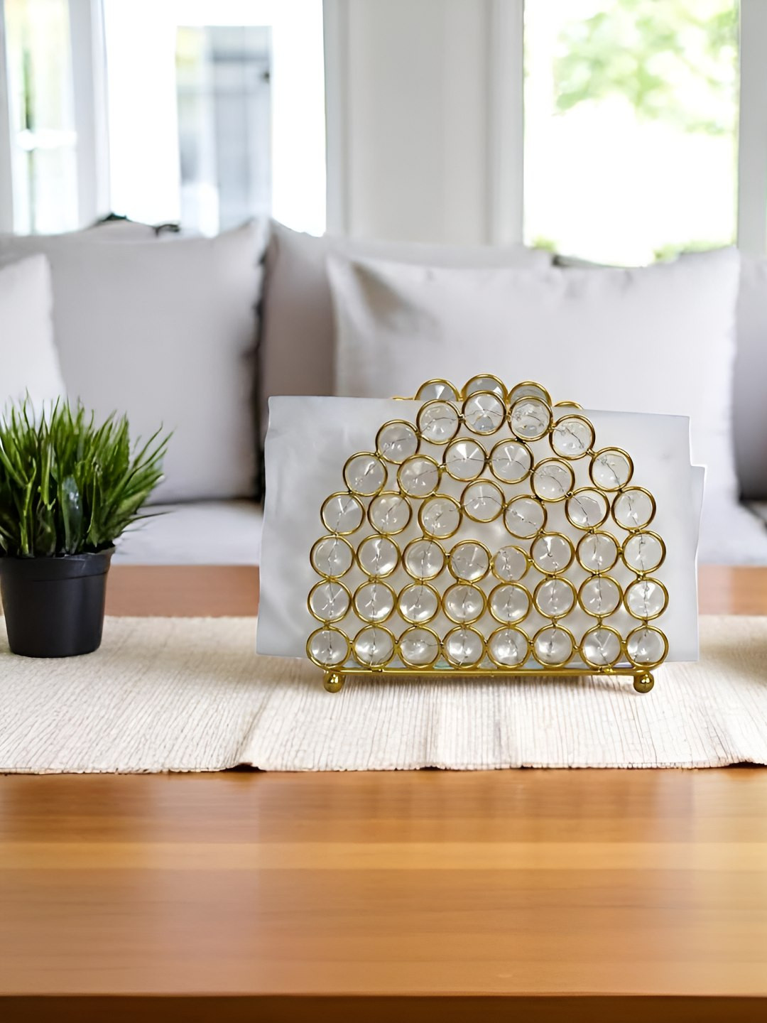 Extreme Karigari Gold-Toned & White Iron Crystal Tissue Holders