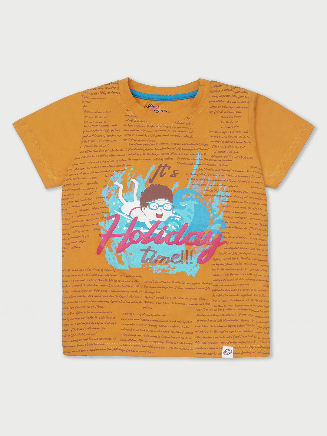 Nino Togs Boys Conversational Printed Round Neck Short Sleeves T-shirt