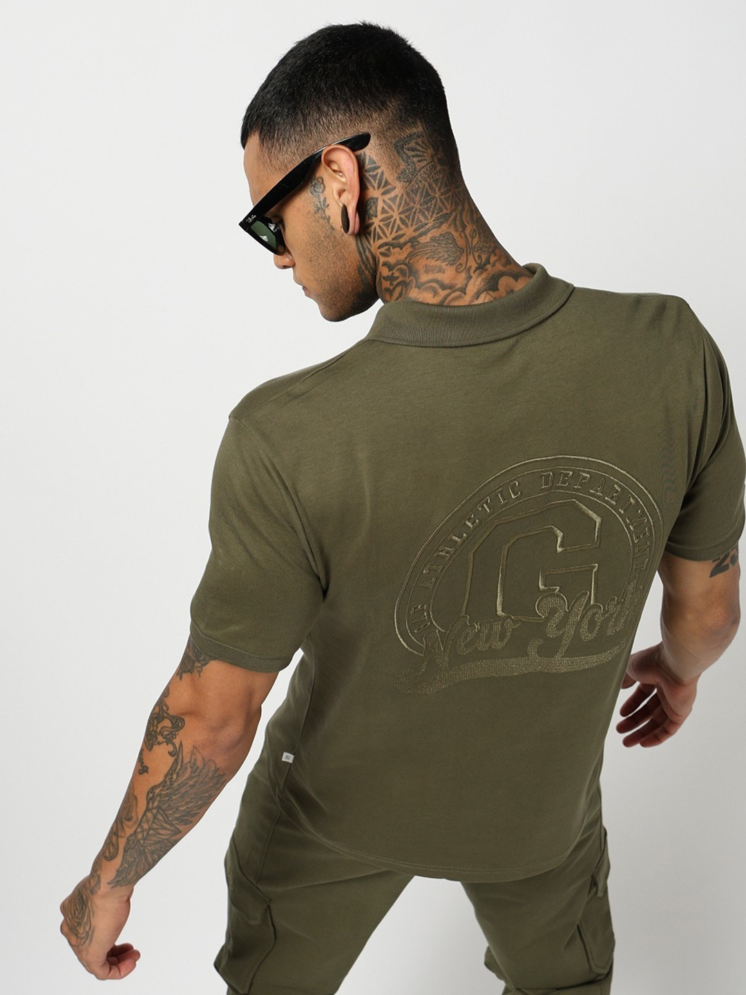 GAP Polo Collar Applique Pure Cotton Interlock Jersey T-shirt