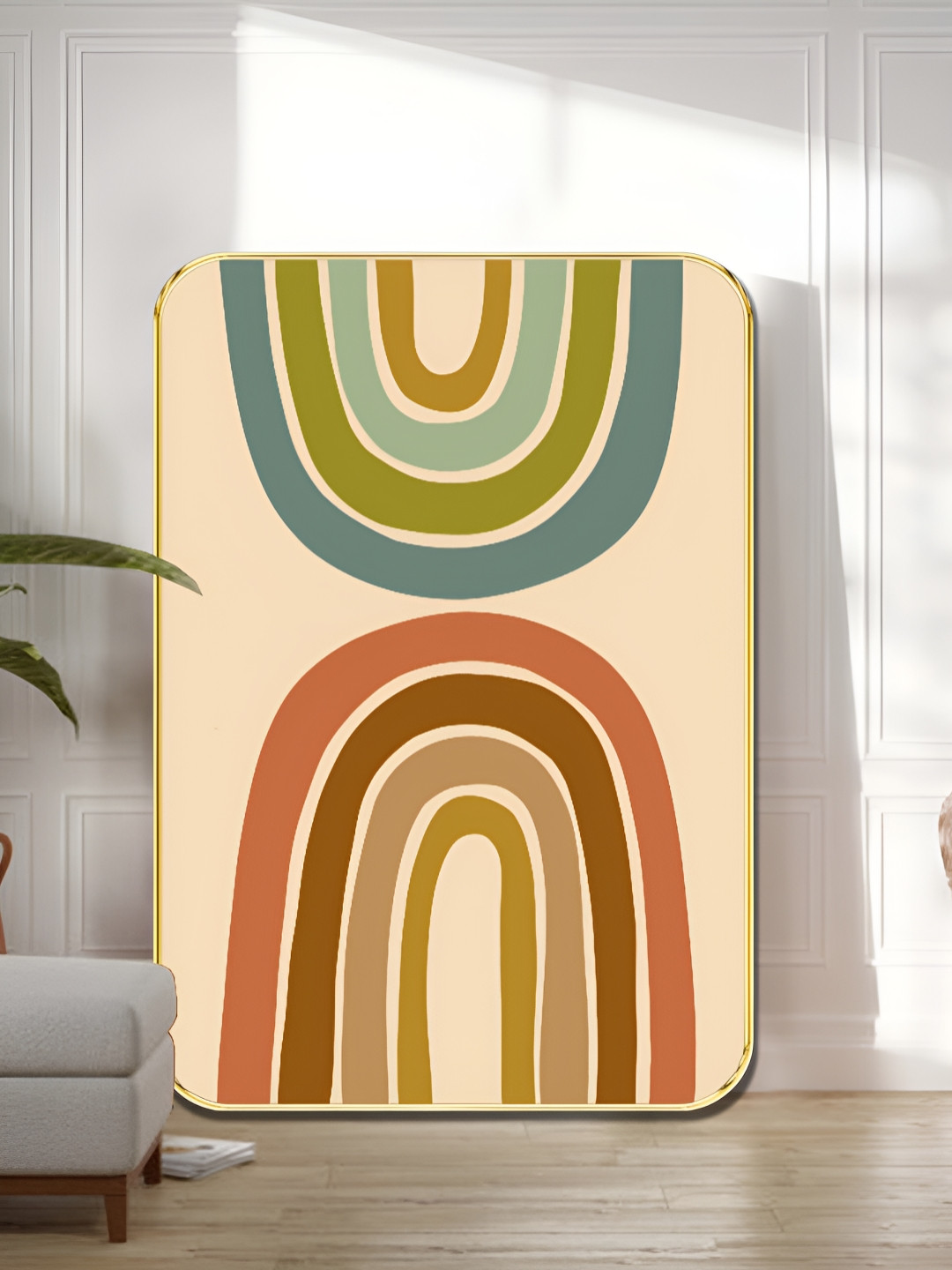 Myntra Elegant Homes Boho Rainbow Wood Wall Rectangle Paintings Wall Art -18 x 24 In