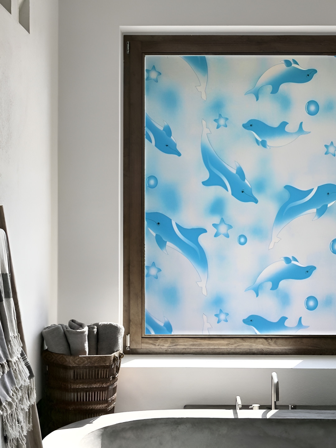 INDIAN ROYALS White & Blue Animal Printed Self-Adhesive & Durable Window Sticker