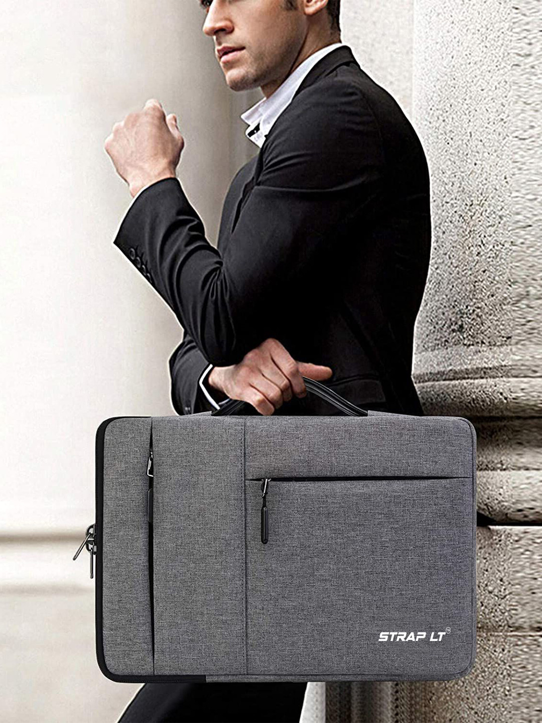 Straplt Men Solid Waterproof Laptop Sleeve Case