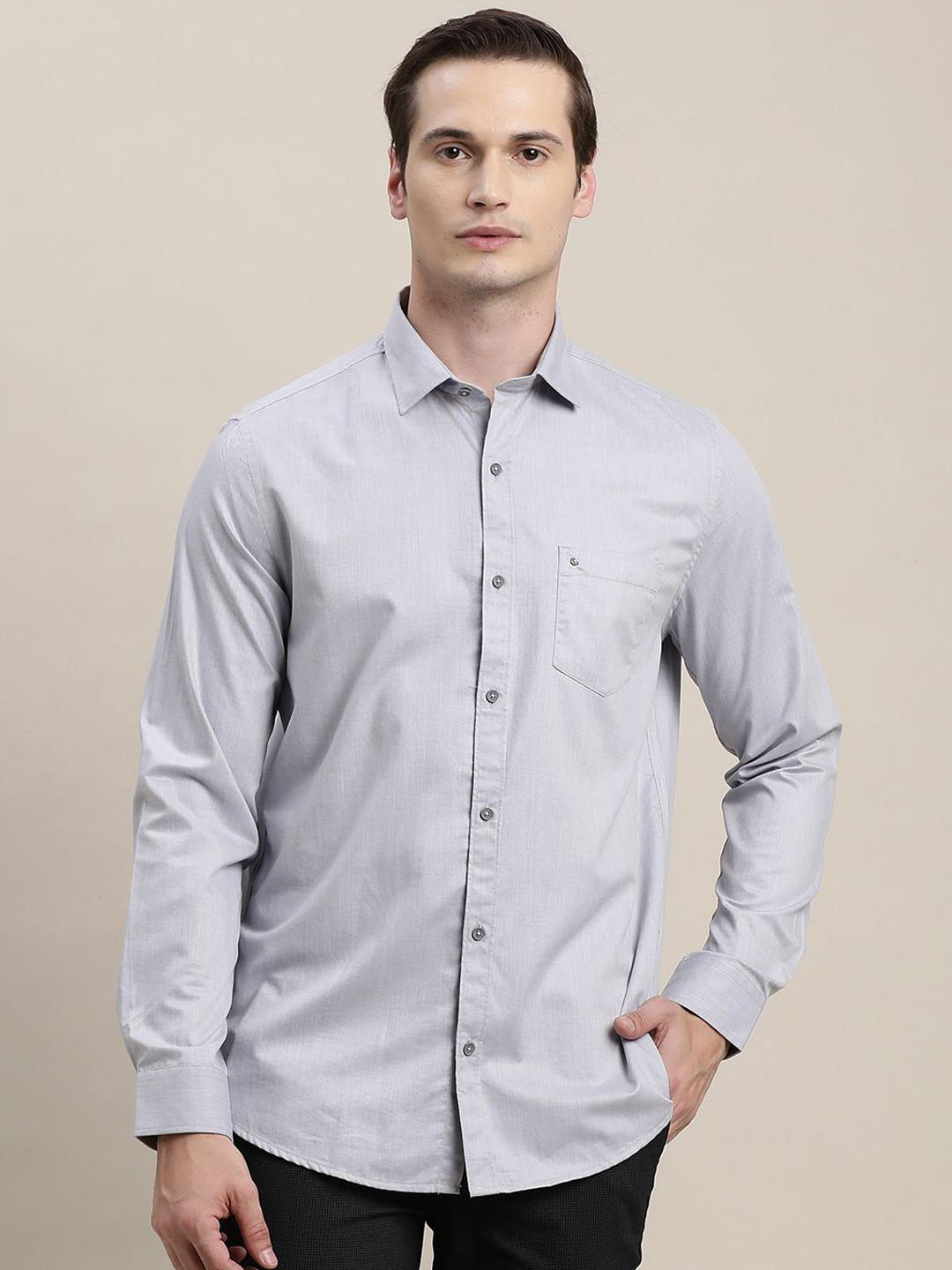 Turtle Relaxed Slim Fit Spread Collar Polycotton Casual Shirt