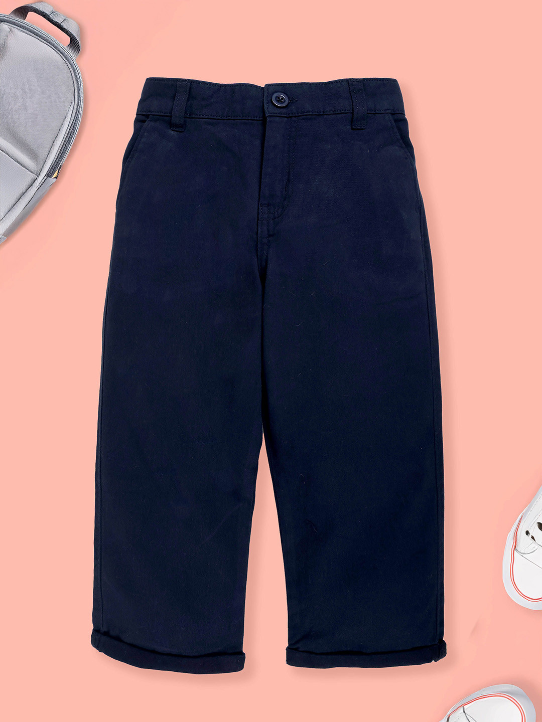 KiddoPanti Boys Cotton Wrinkle Free Chinos Trousers