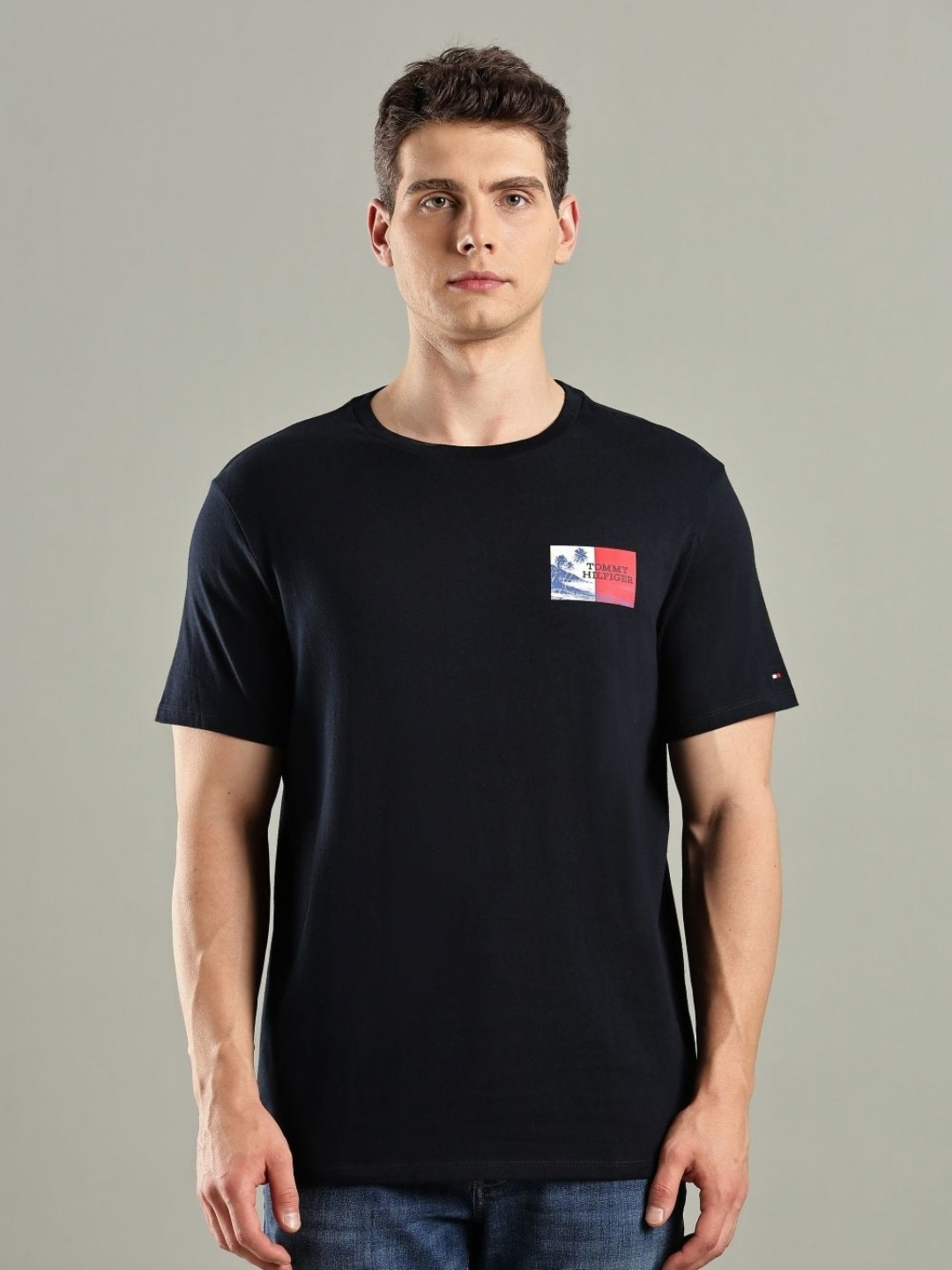 Tommy Hilfiger Graphic Printed Round Neck Short Sleeves Cotton Casual T-Shirt