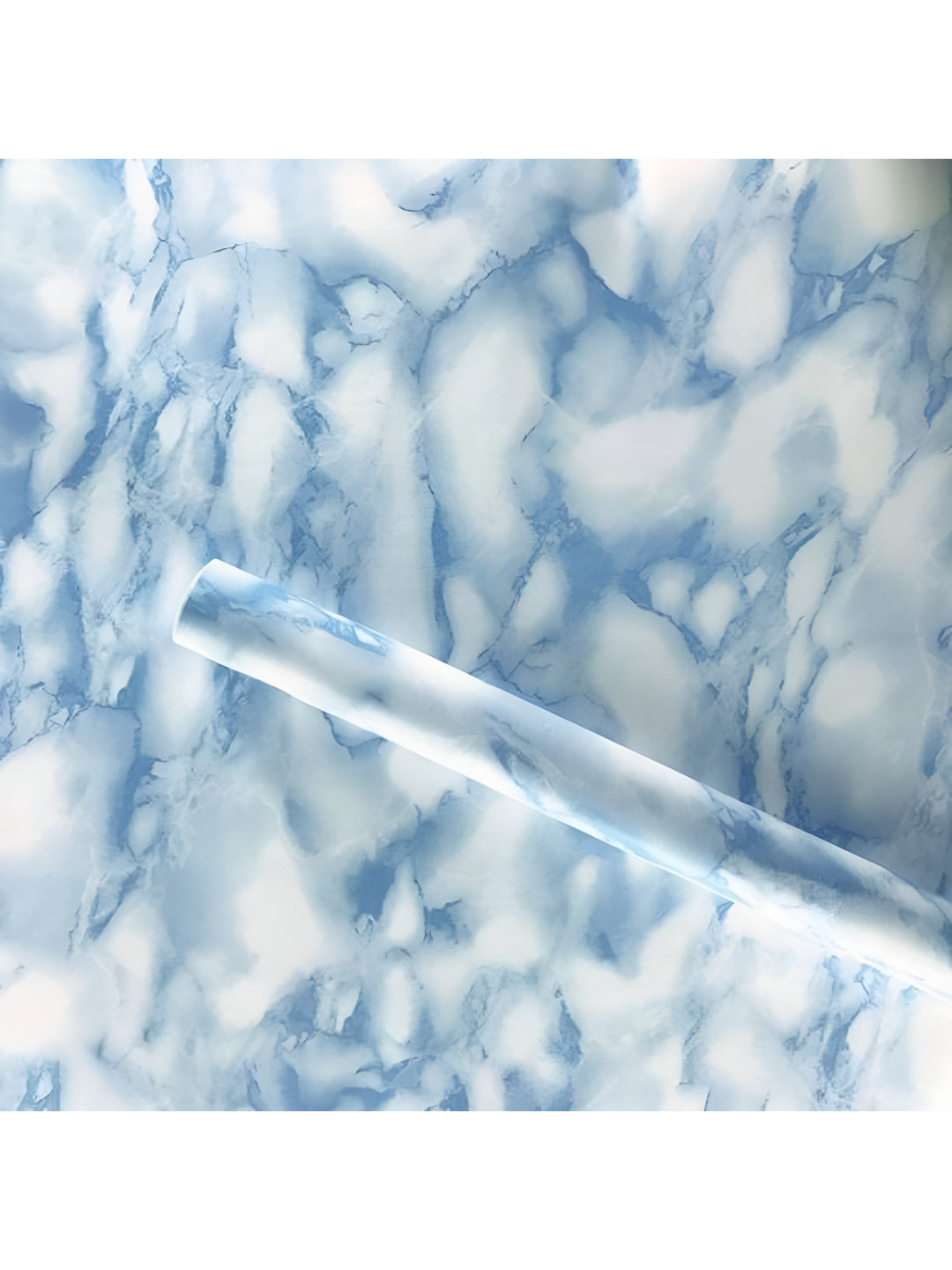 INDIAN ROYALS Blue & White Marble Printed Self-Adhesive & Durable Wall Sticker