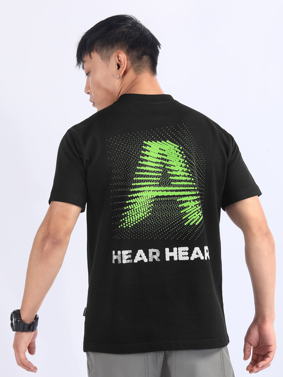 Beyoung Typography 3D Illusion Rubber Printed T-shirt