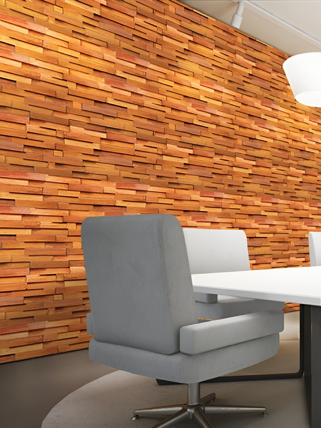 INDIAN ROYALS Orange & Brown Wood Grain Printed Self-Adhesive & Durable Wall Sticker