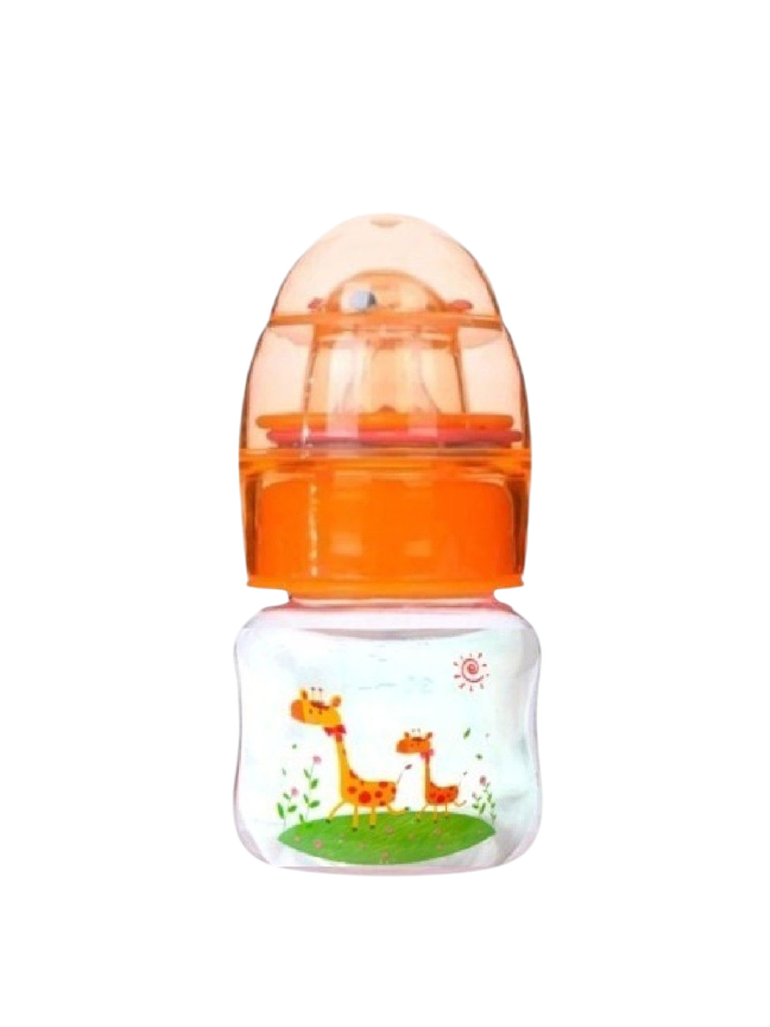 Kalra Magic Orange-Colored & Transparent Printed BPA-Free Anti-Colic Feeding Bottle-60ml