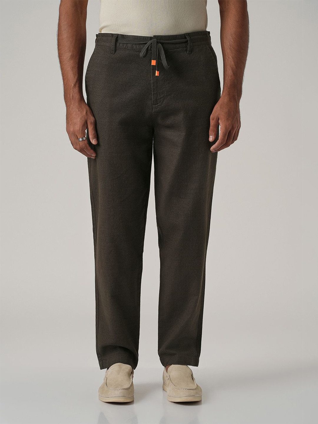 Banana Club Men Linen-Look Cotton Trousers