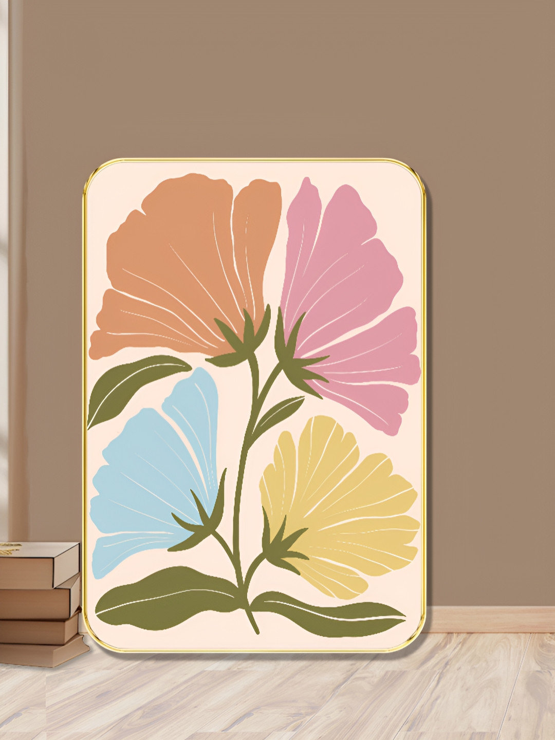 Myntra Elegant Homes Minimalist Flower Wall Rectangle Paintings Wall Art - 24 x 18In