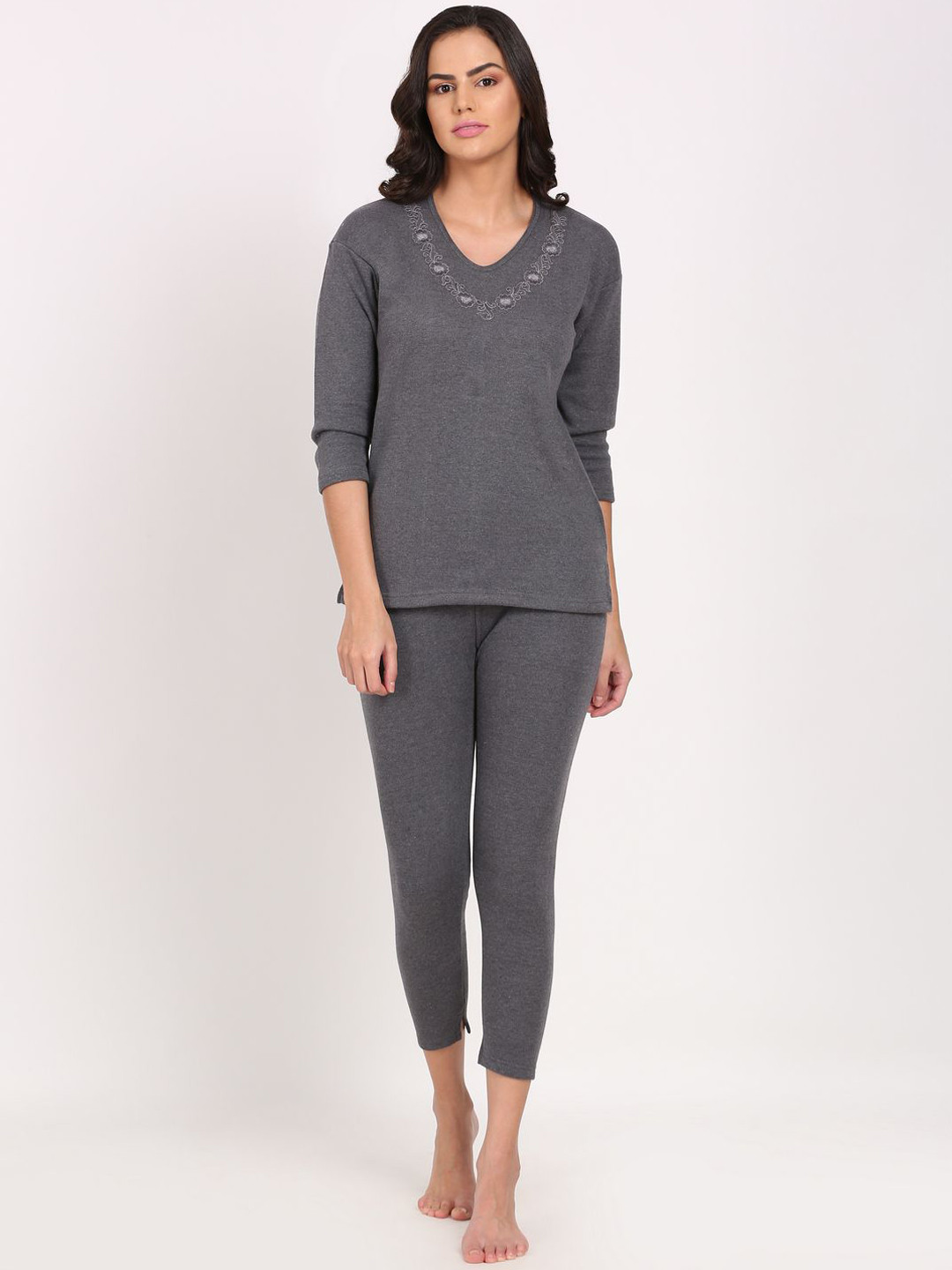 TOUCH WOOL Embroidered Cotton Thermal Set