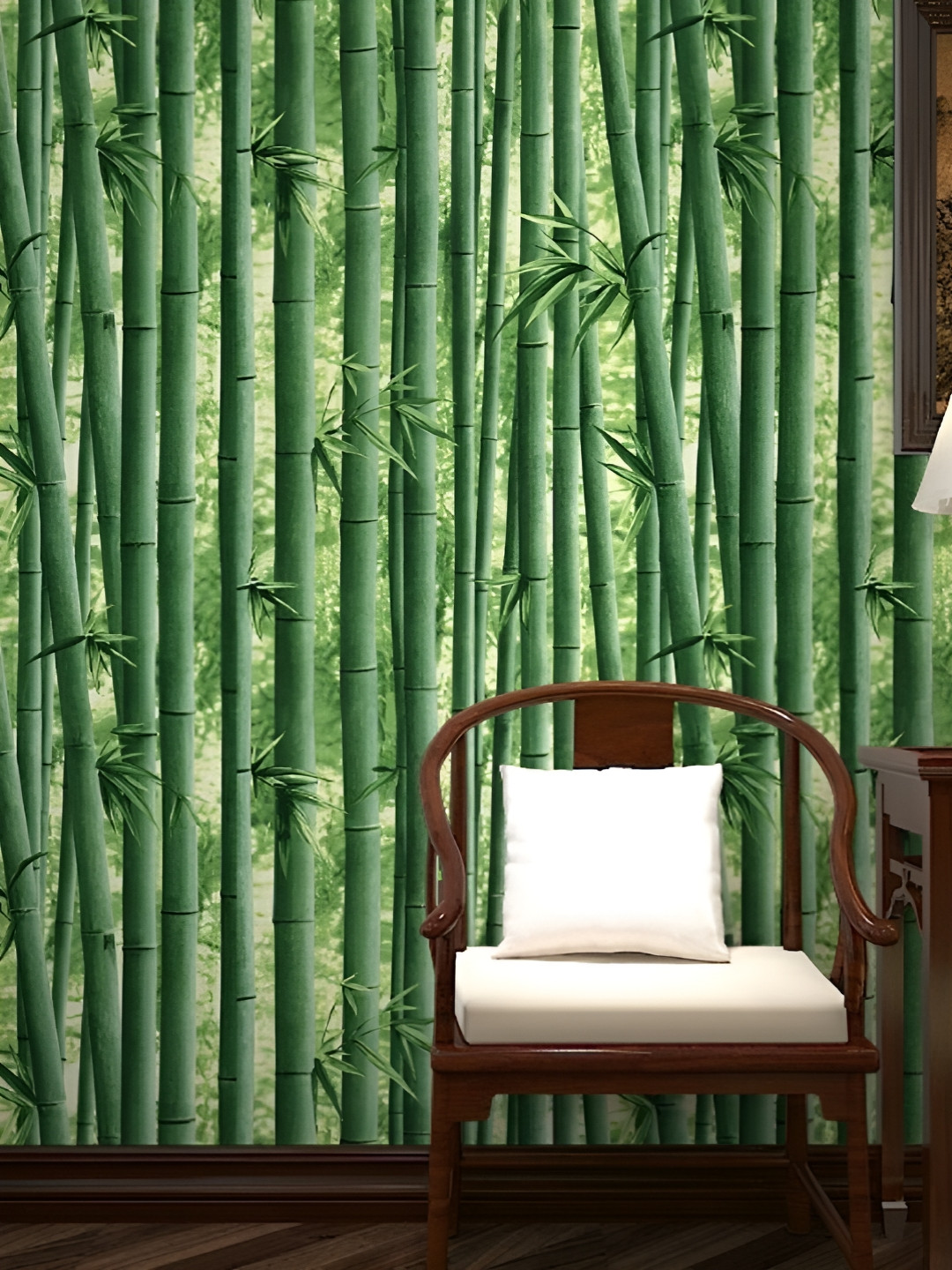 INDIAN ROYALS Green Bamboo Design Printed Self-Adhesive & Durable Wall Sticker