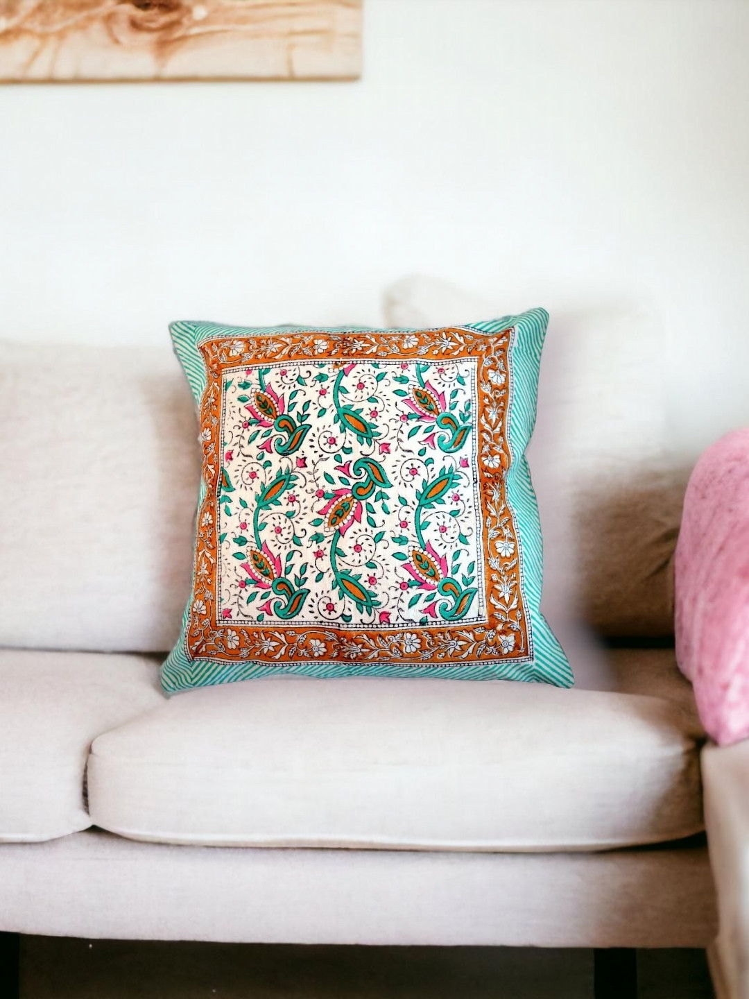 Fabric Venue White & Blue Set of 5 Ethnic Motifs Square Cushion Covers