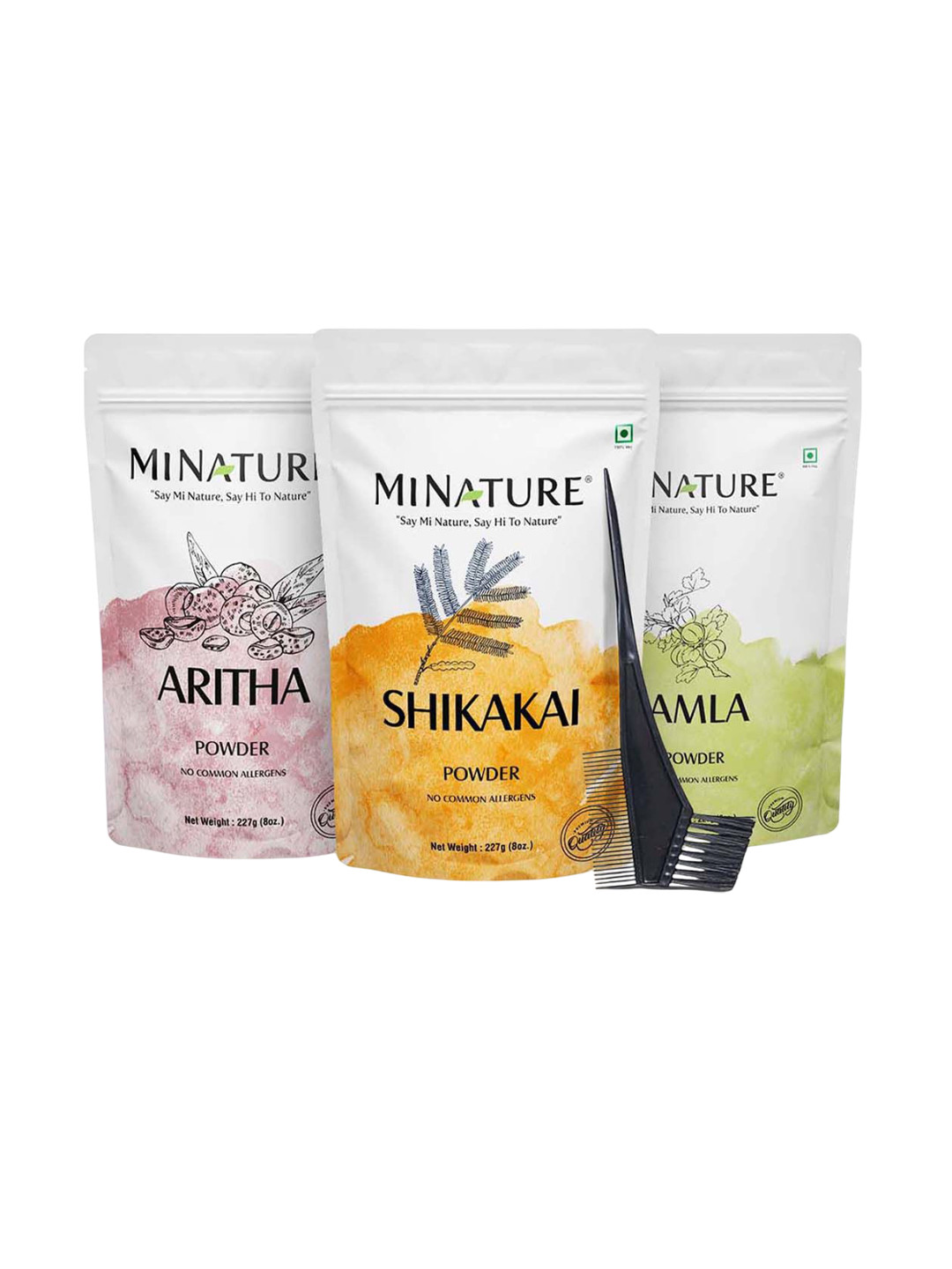 MINATURE Amla Aritha  Shikakai Powder Combo - 227g Each