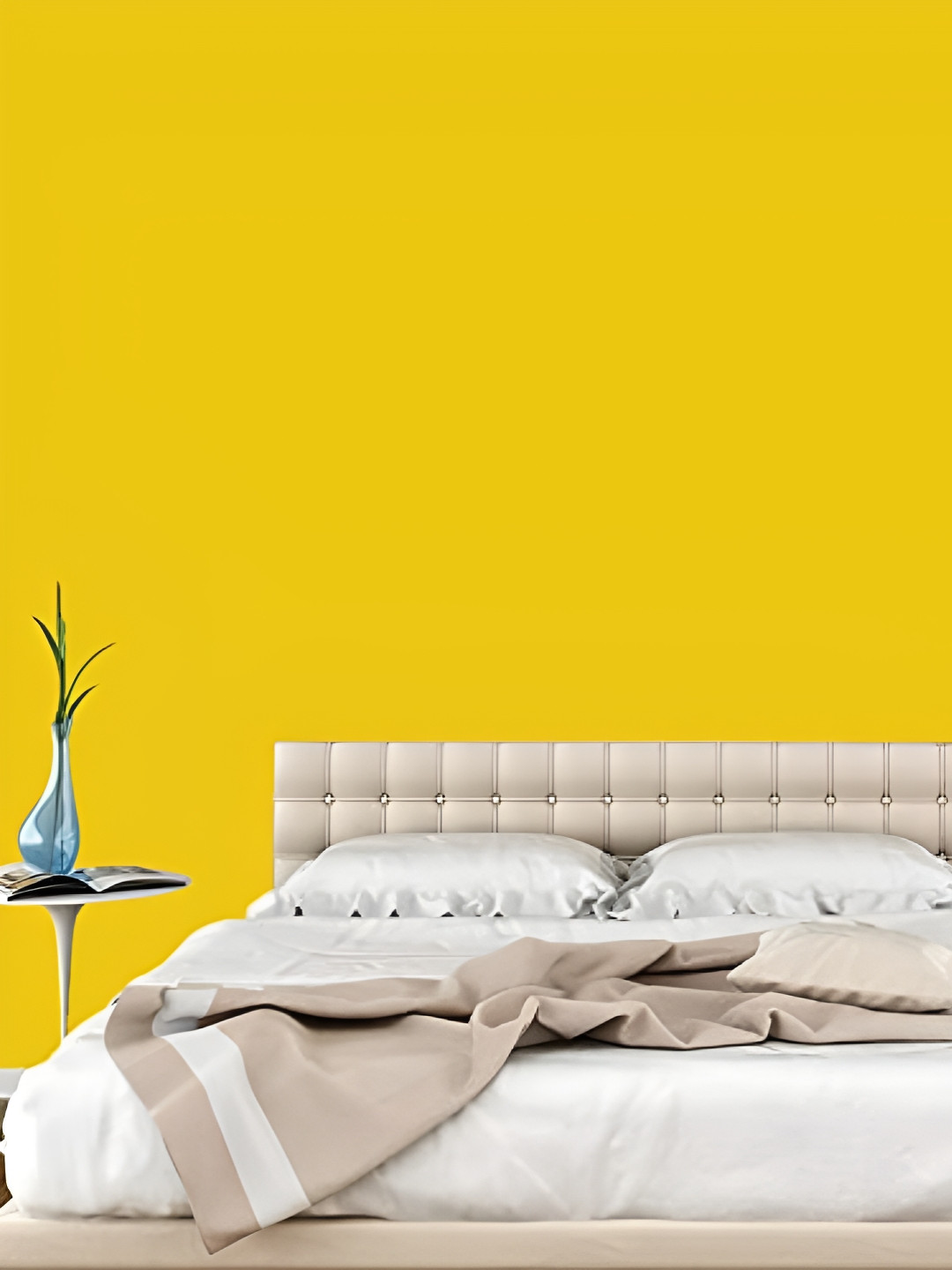 INDIAN ROYALS Yellow Plain Peel & Stick Printed Self-Adhesive & Durable Wall Sticker