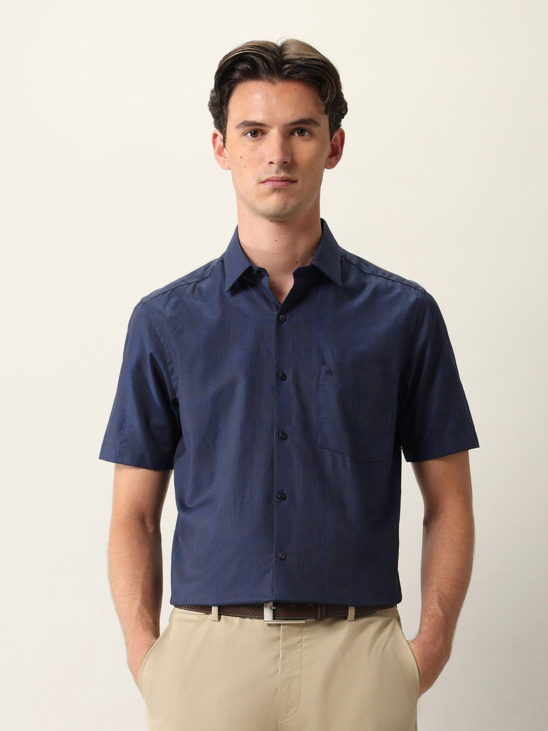 Arrow Classic Glen Checked Opaque Cotton Formal Shirt