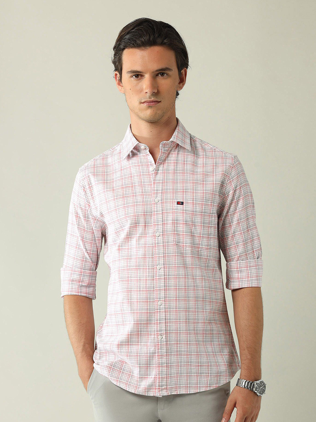AD By Arvind Modern Slim Fit Tartan Checked Shirt