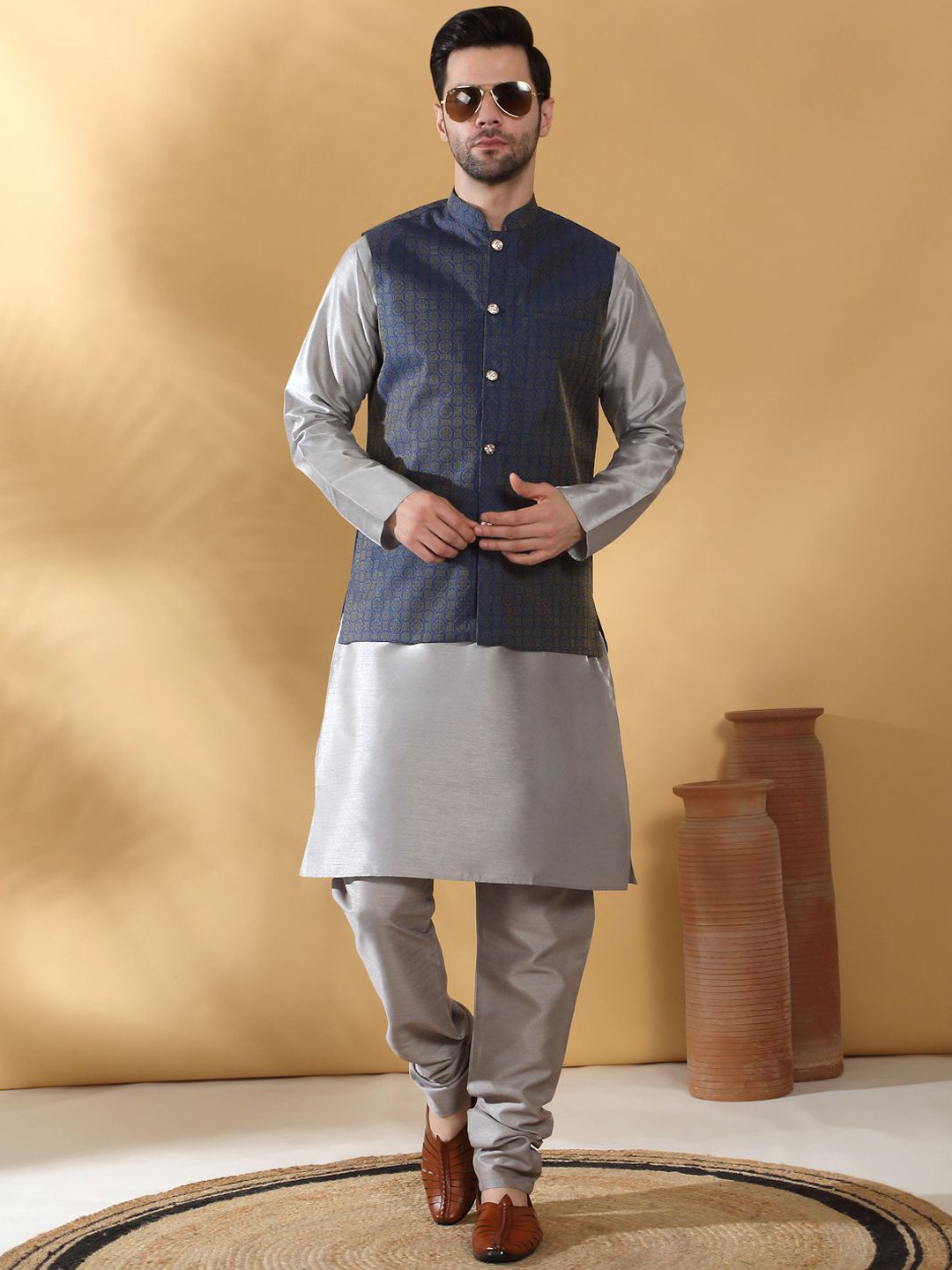 KRAFT INDIA Men Regular Kurta Sets With Nehru jacket