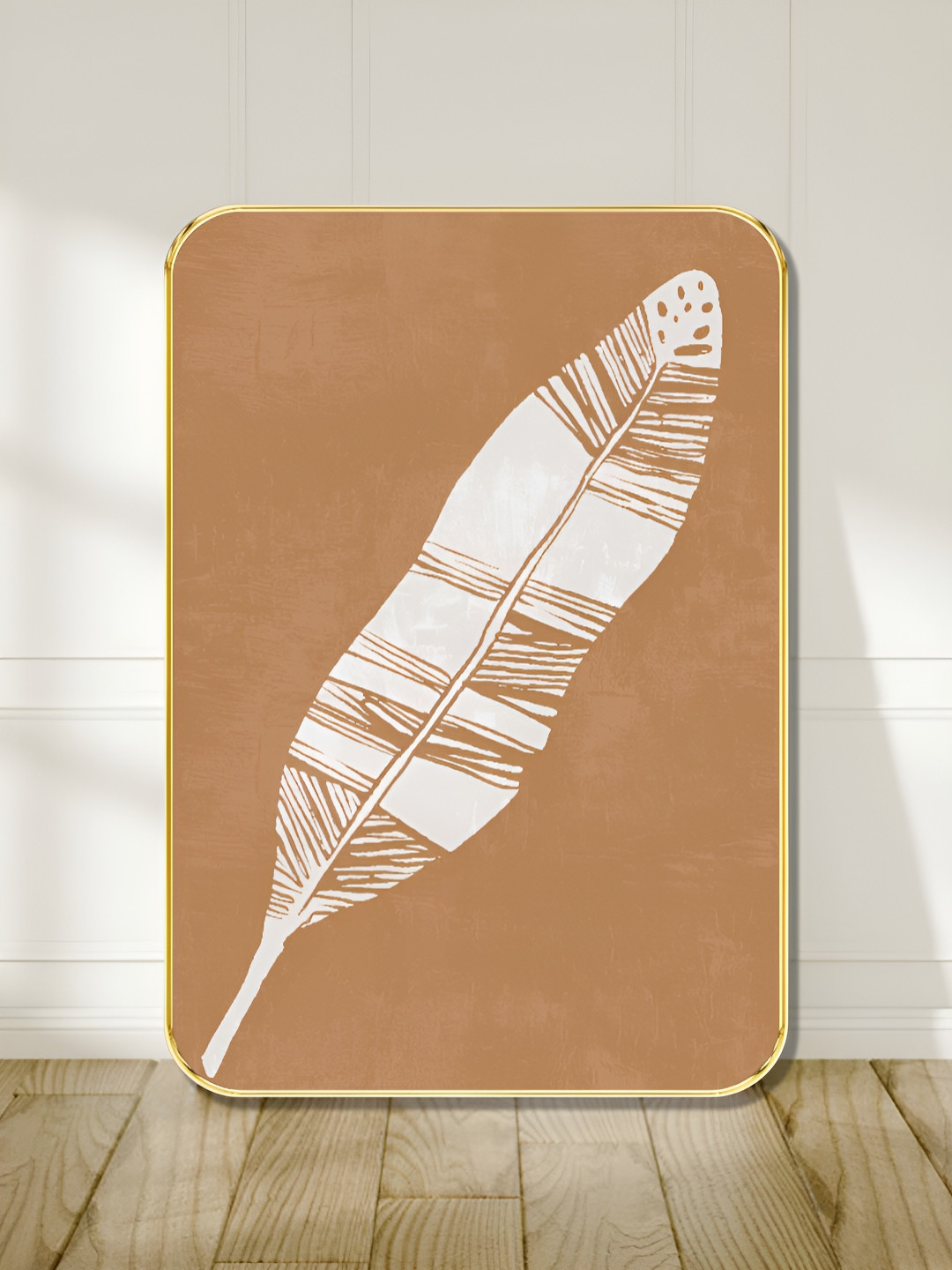 Livin'luxe Brown & White 1 Piece Wood Floral and Botanical Wall Paintings