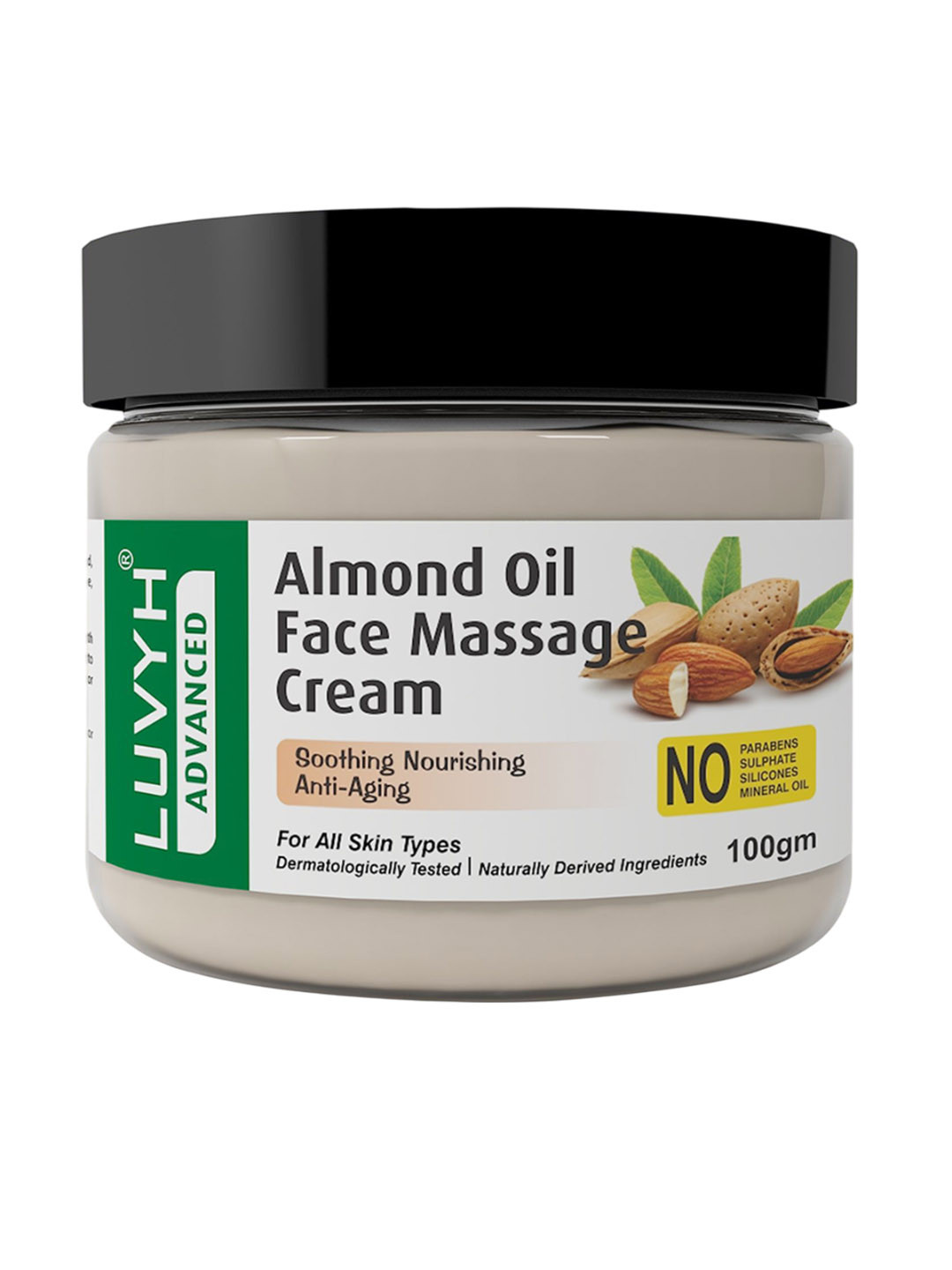 LUVYH Almond Oil Face Massage Cream For Soothing & Nourishing - 100 g