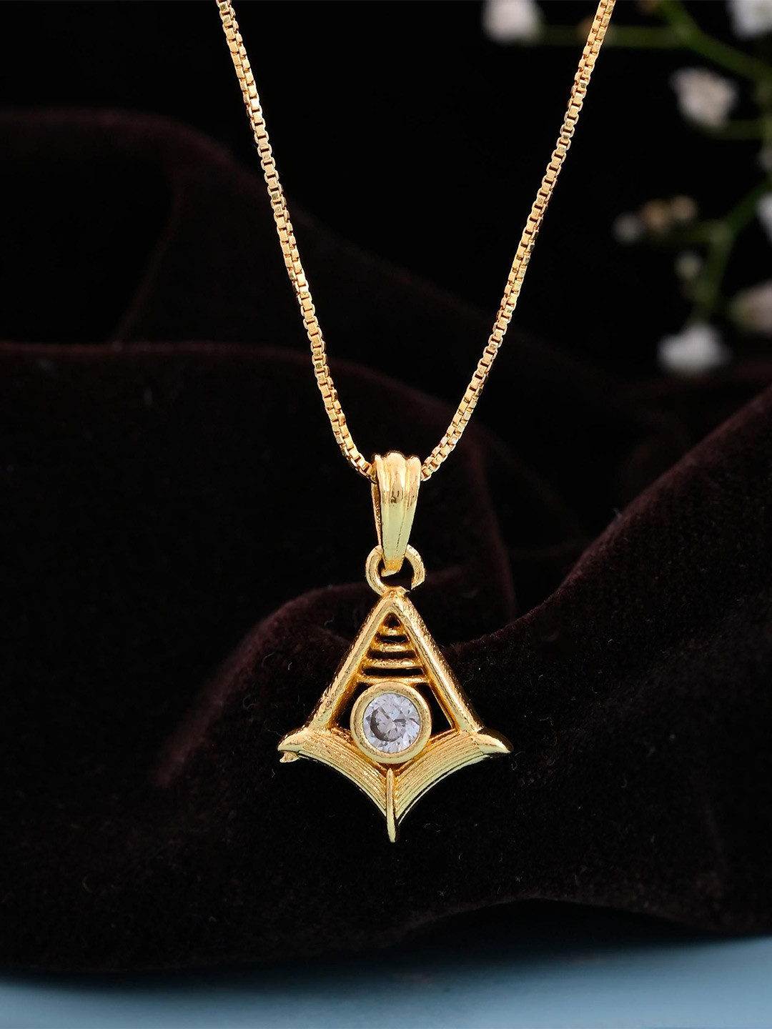 DIVASTRI Women Designer AD Studded Contemporary Pendants with Chains