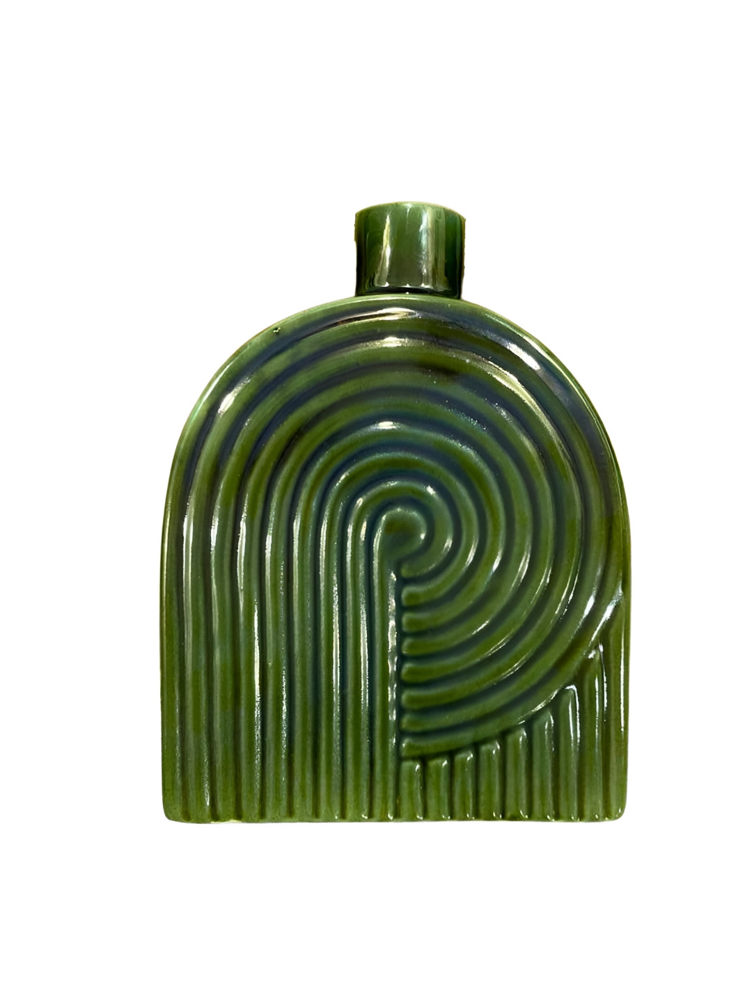 Amoorcart Green Textured Ceramic FlowerVase