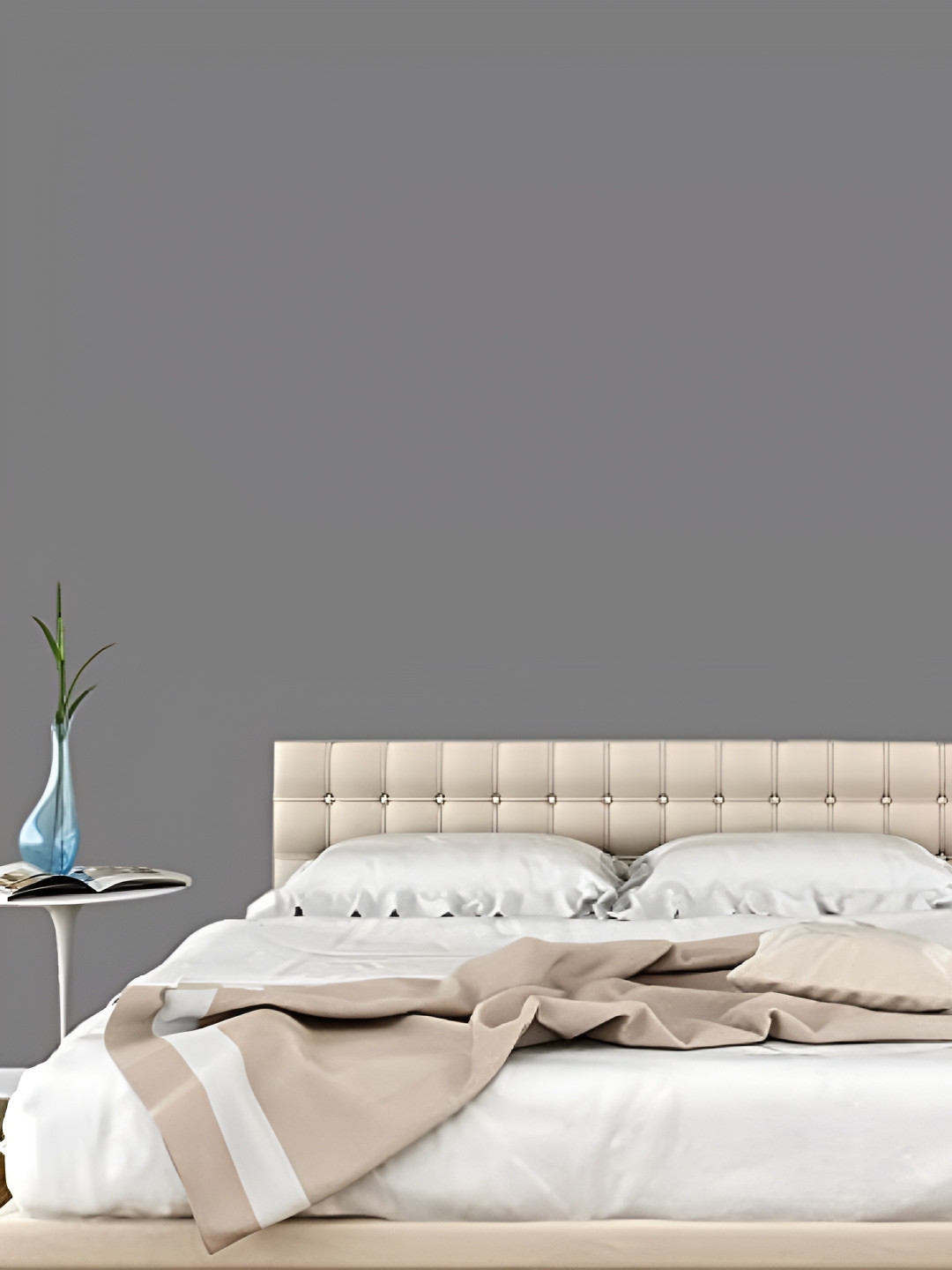 INDIAN ROYALS Gray Plain Peel Self-Adhesive & Durable Wall Sticker