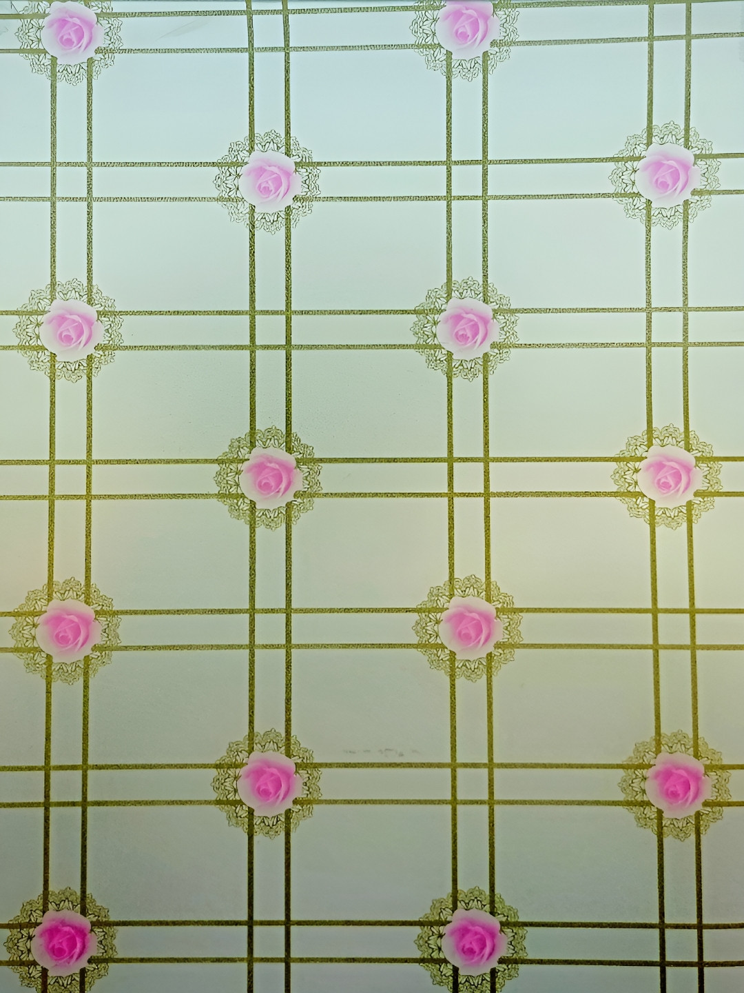 INDIAN ROYALS Green & Pink Flower Printed Self-Adhesive & Durable Wall Sticker