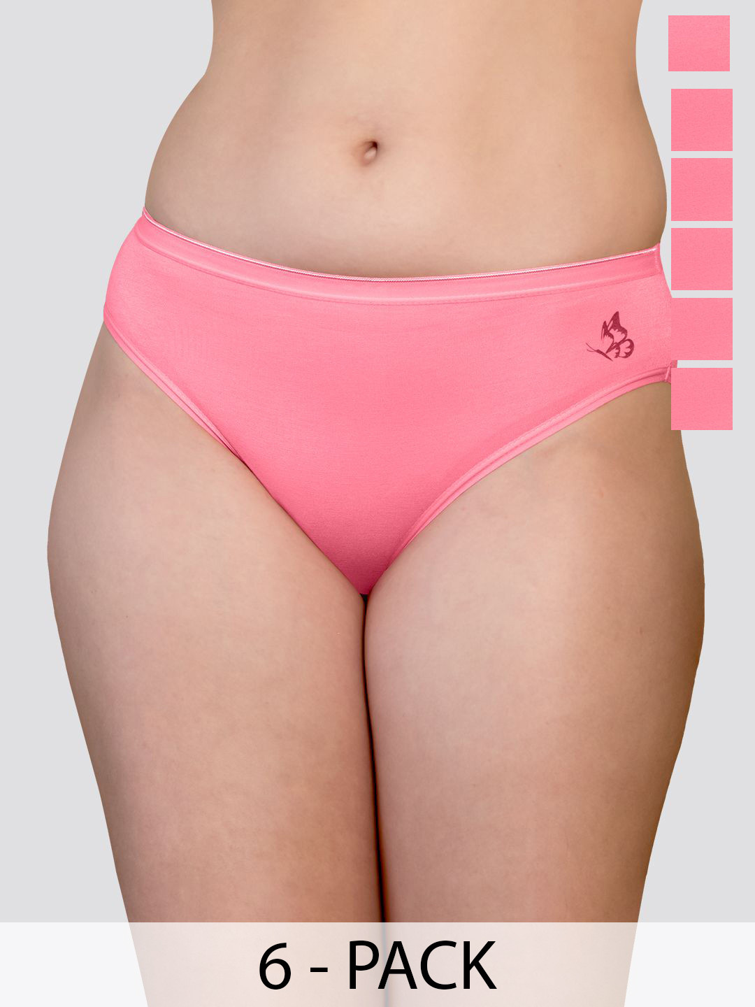 Kalyani Snow Pack Of 6 Mid-Rise Anti-Odour Hipster Briefs