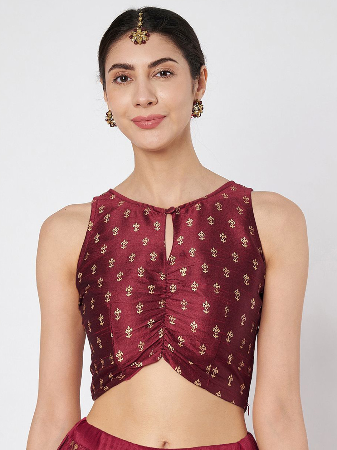 studio rasa Block Printed Saree Blouse