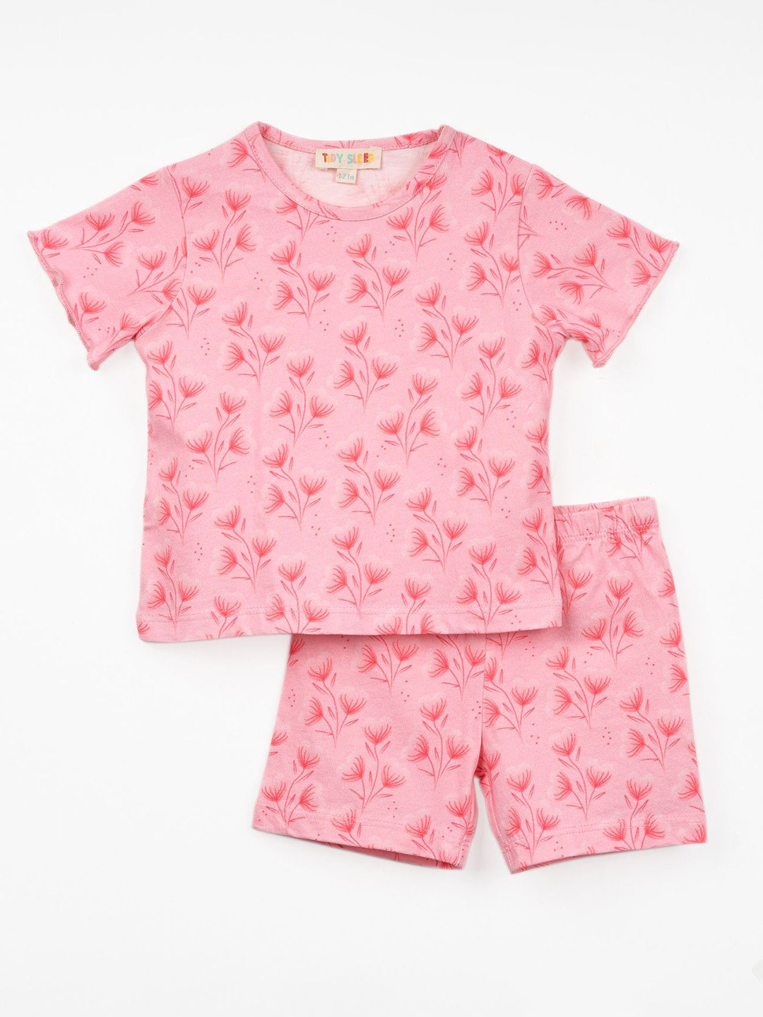 TIDY SLEEP Girls Printed Top with Shorts